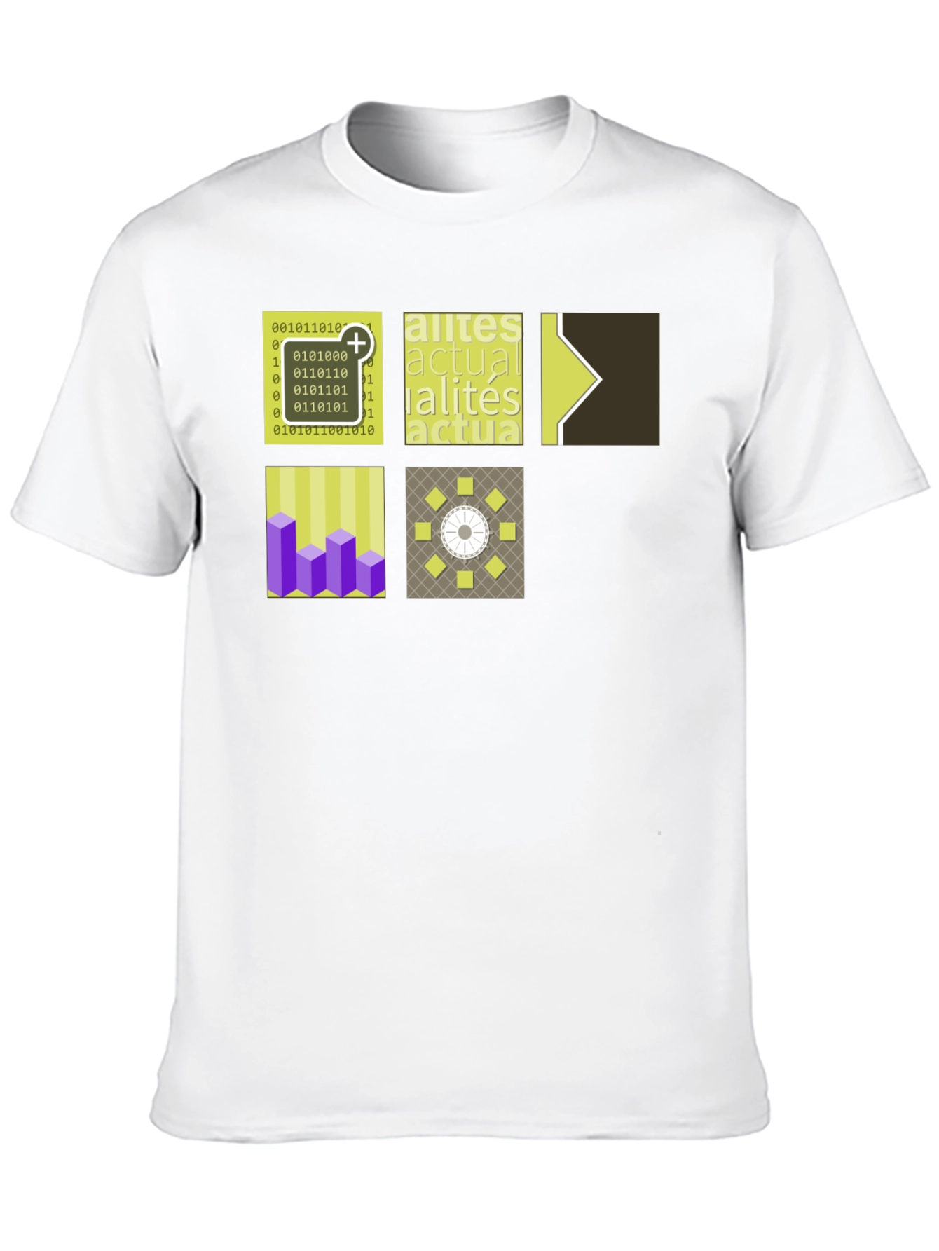 Modern Patterned Graphic Tee - Black