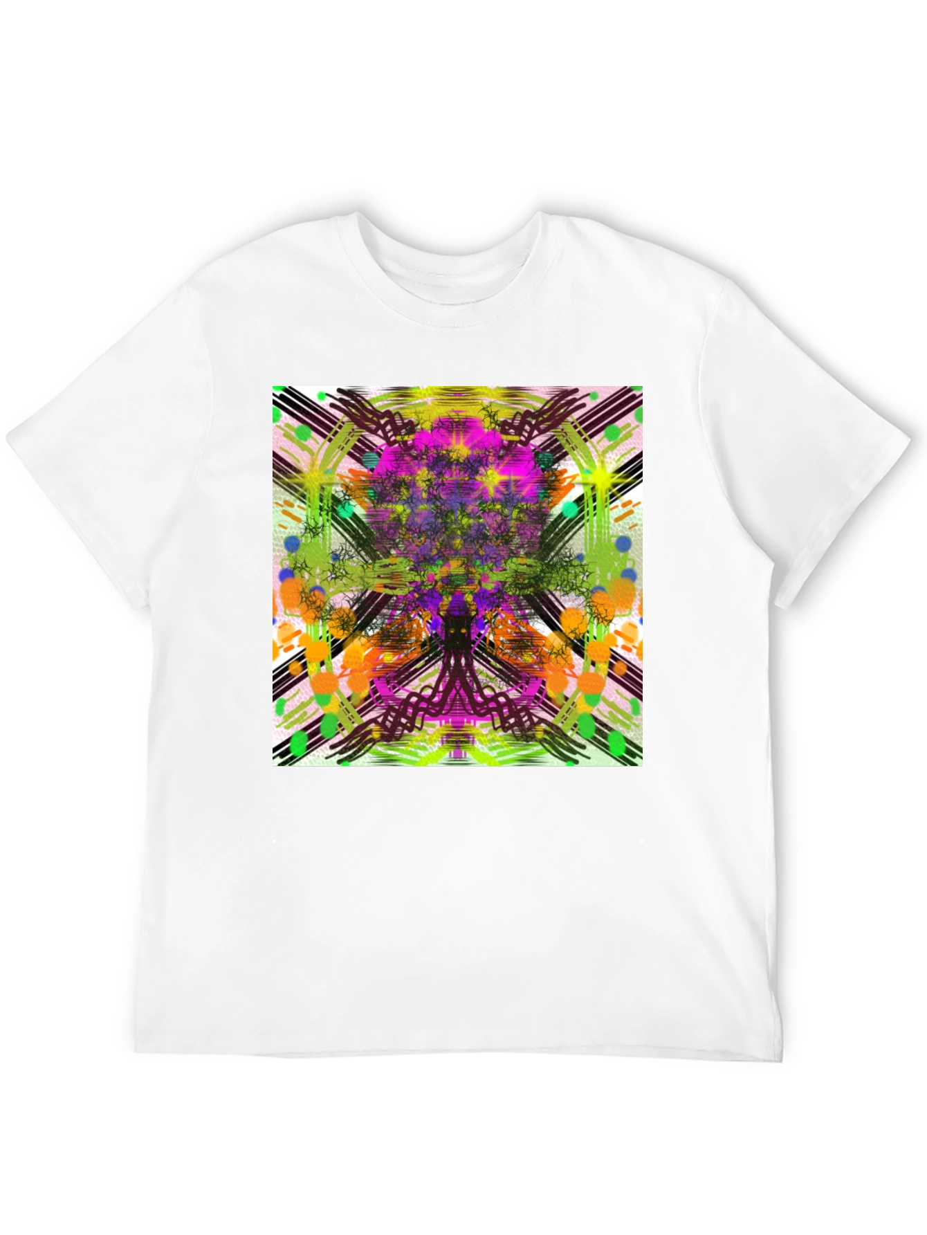 Abstract Tree Graphic Black T-Shirt