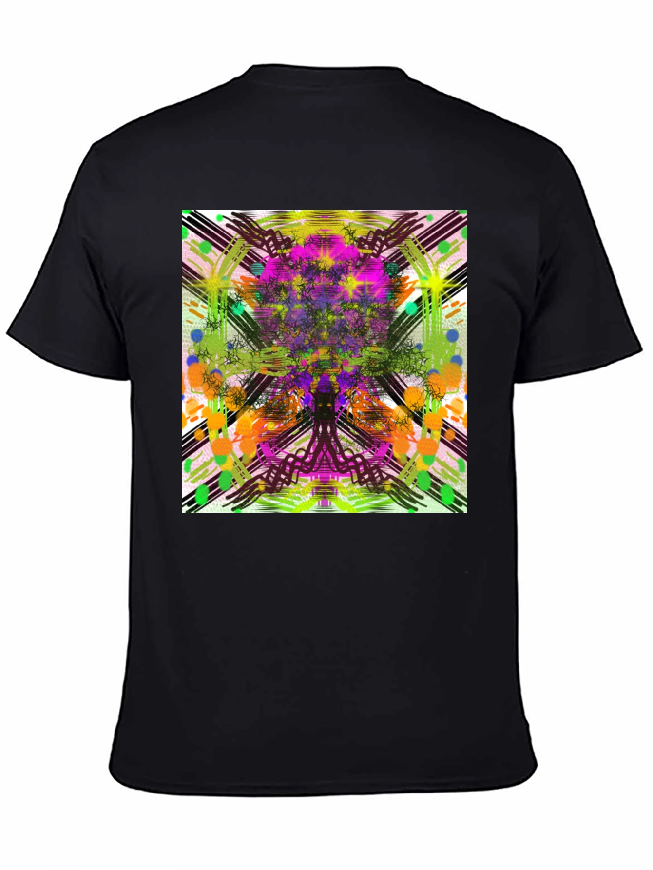 Abstract Tree Graphic Black T-Shirt