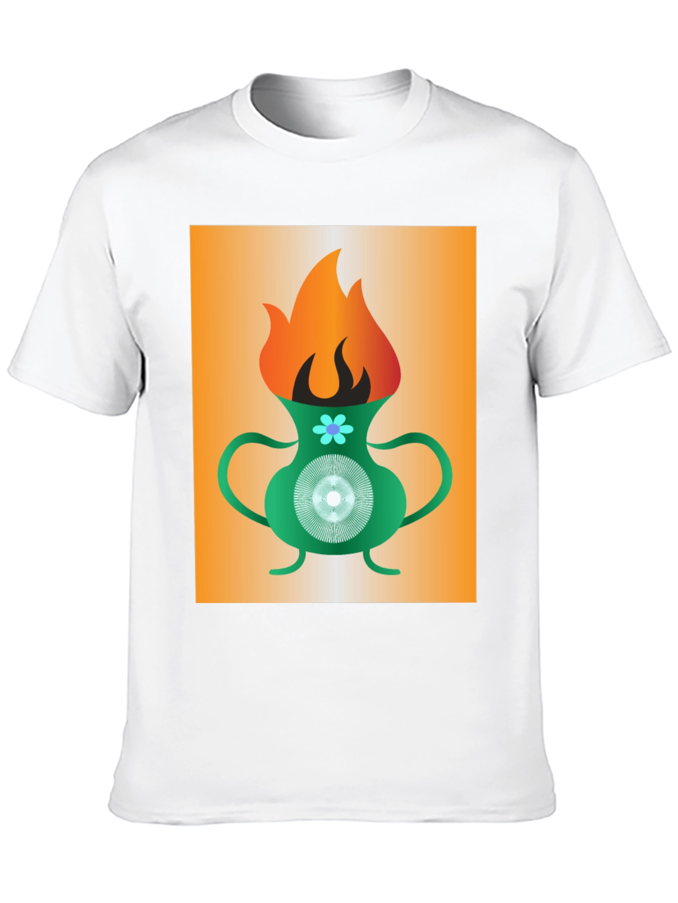 Flame Vase Graphic Tee - Modern Art T-Shirt