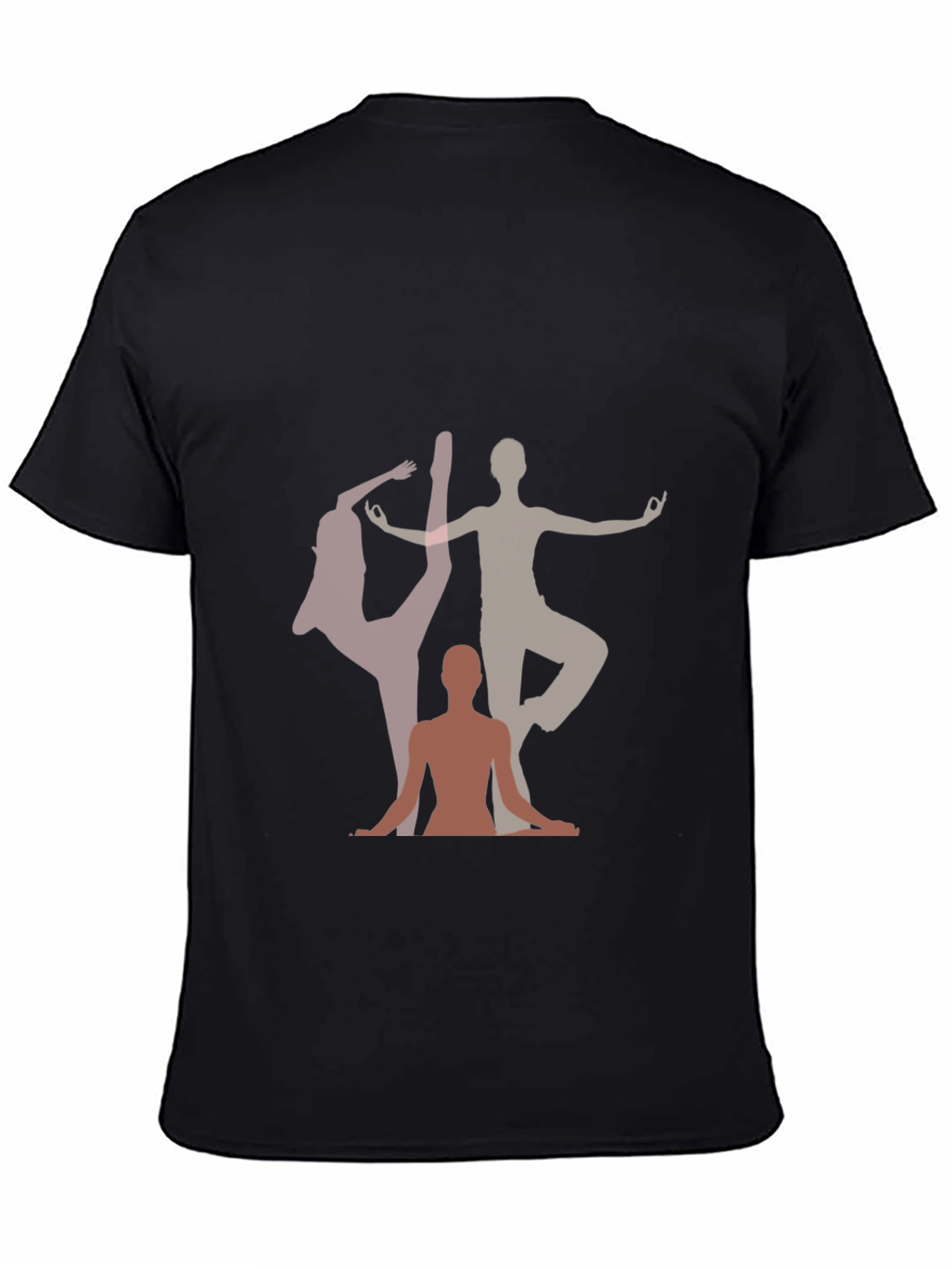 Yoga Pose Graphic Print Black T-Shirt