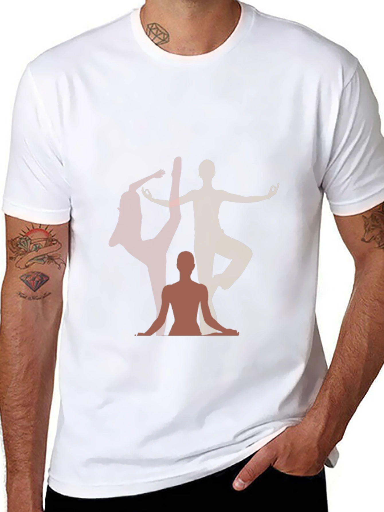 Yoga Pose Graphic Print Black T-Shirt