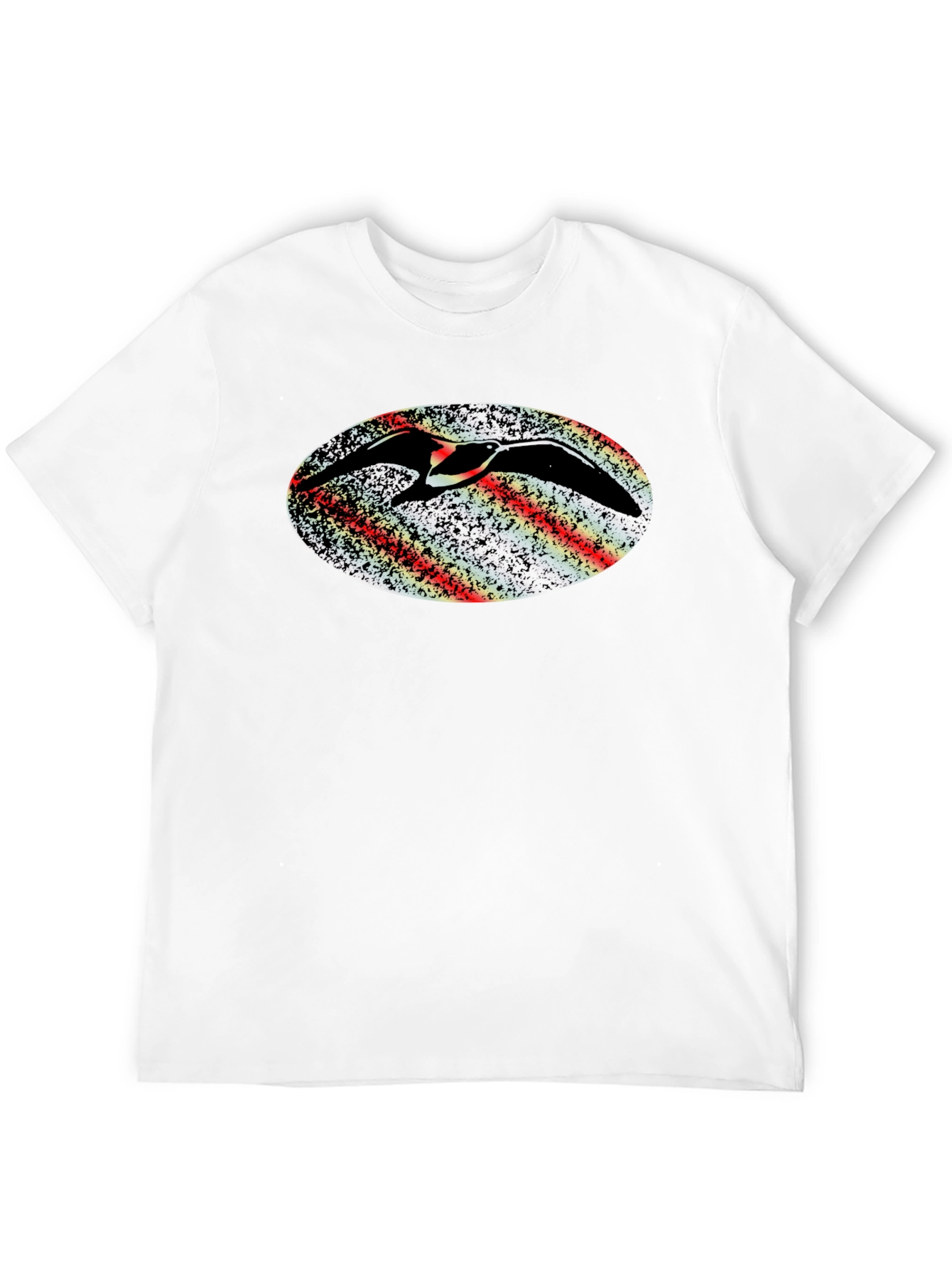 Abstract Bird Graphic Black T-Shirt