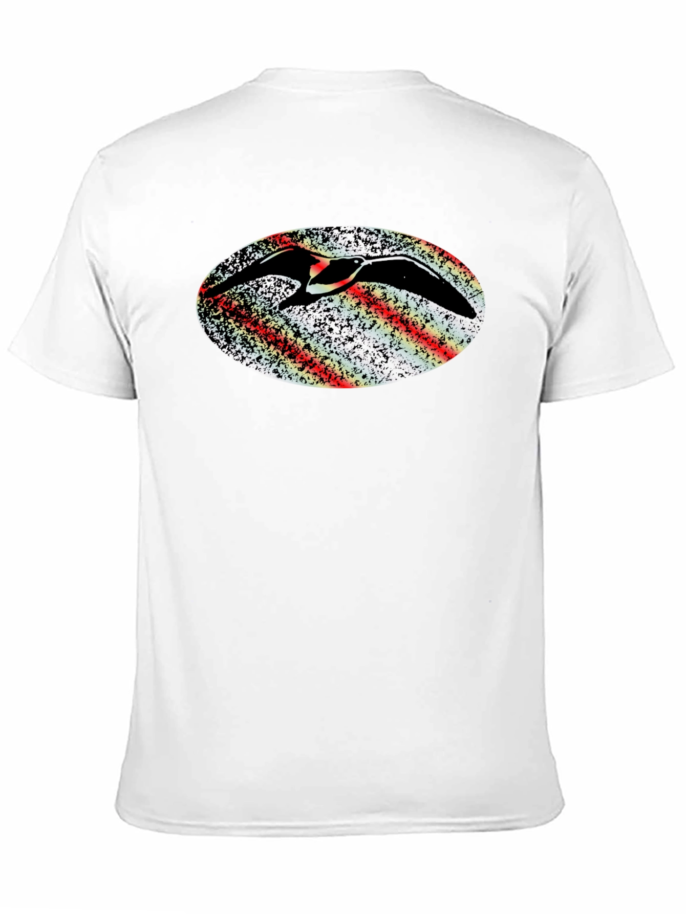 Abstract Bird Graphic Black T-Shirt