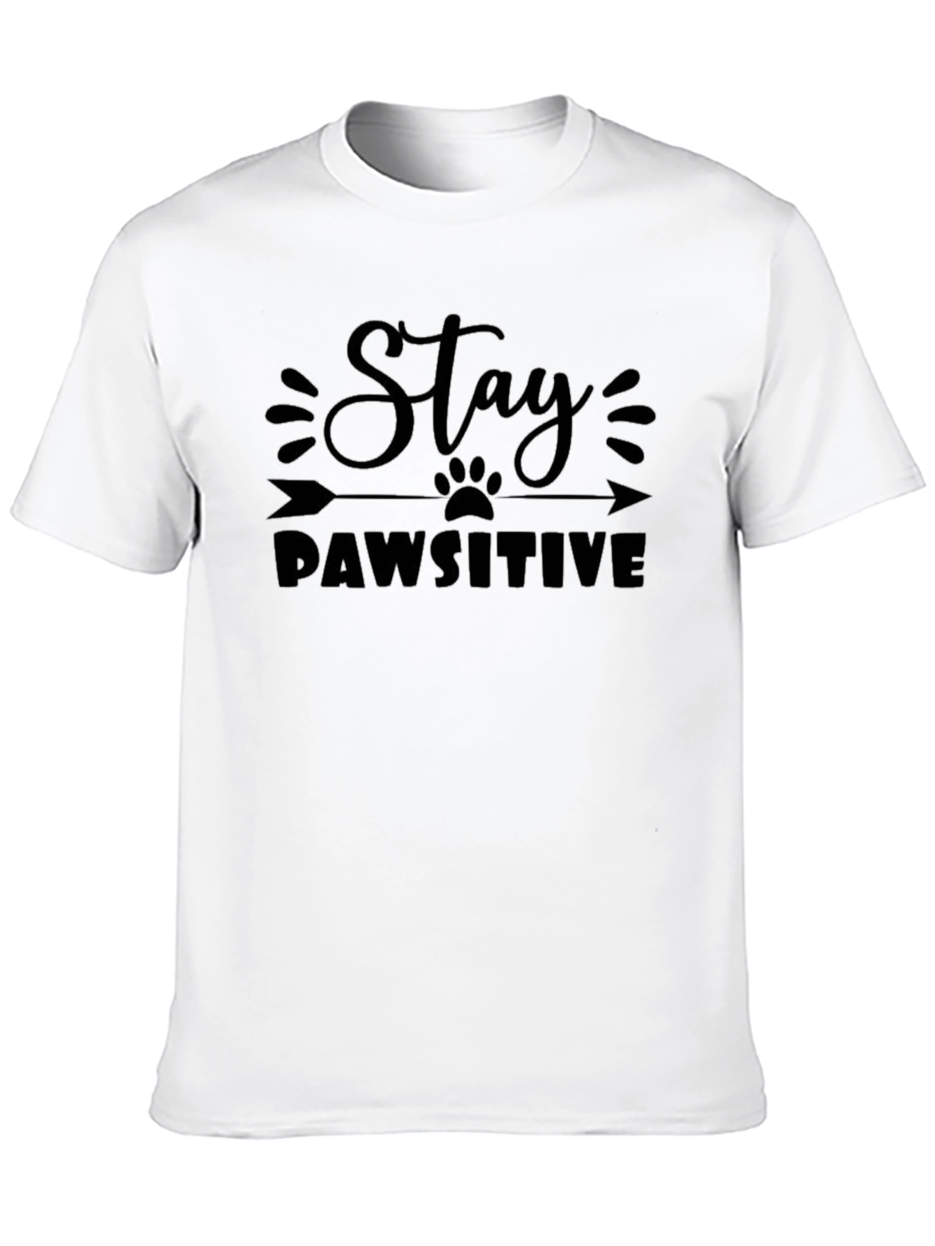Stay Pawsitive Black Graphic Tee