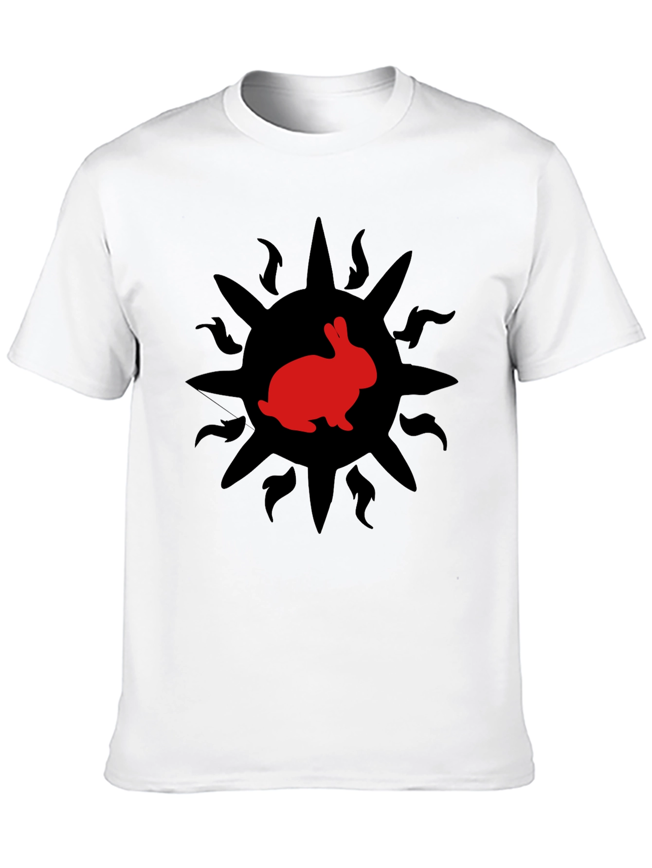 Rabbit Sun Graphic Tee - Trendy Black T-Shirt