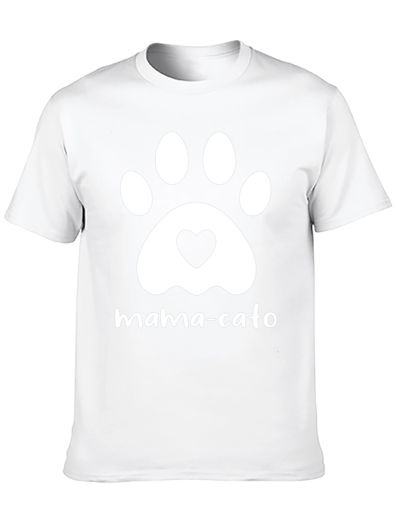 Mama-Cato T-Shirt - Cat Paw Heart Graphic Tee