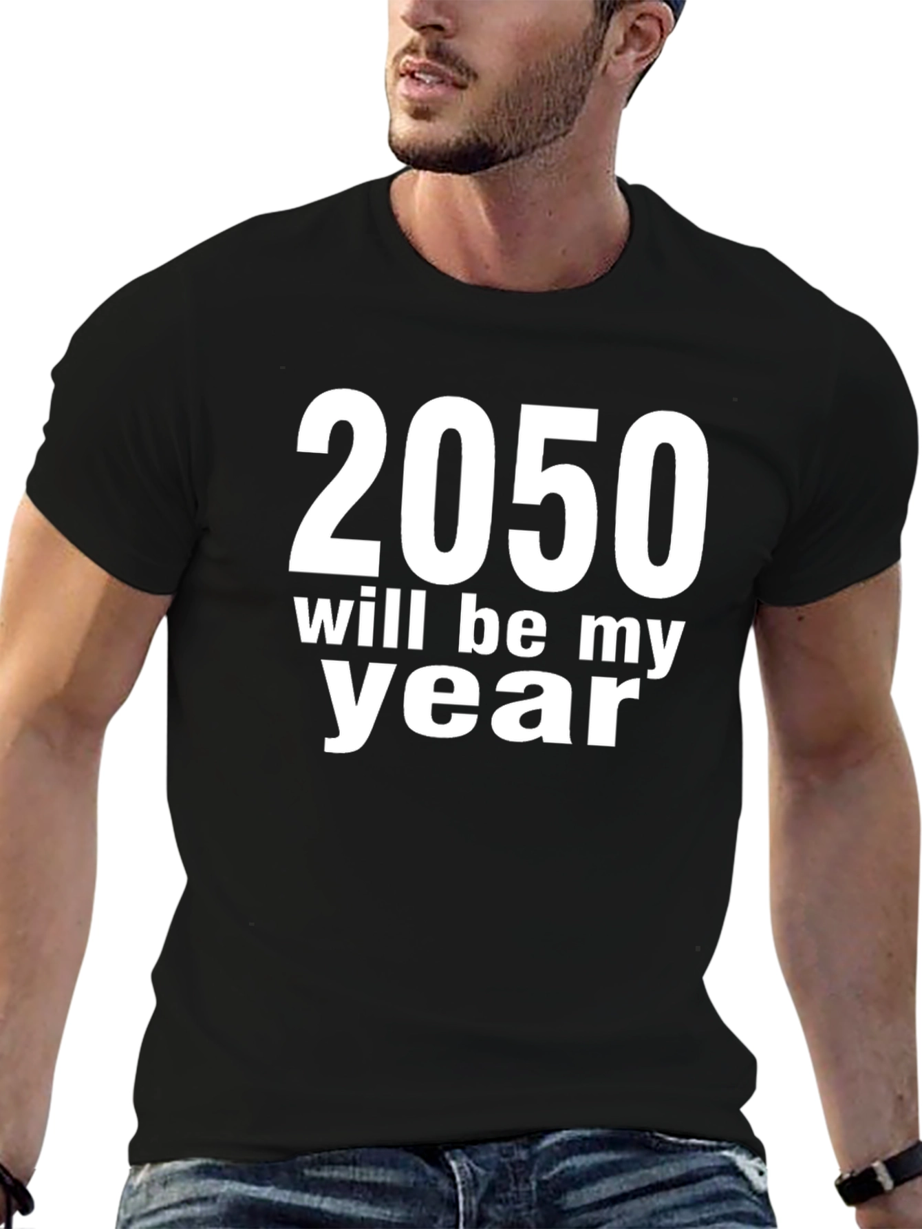 2050 Will Be My Year Graphic T-Shirt - Black