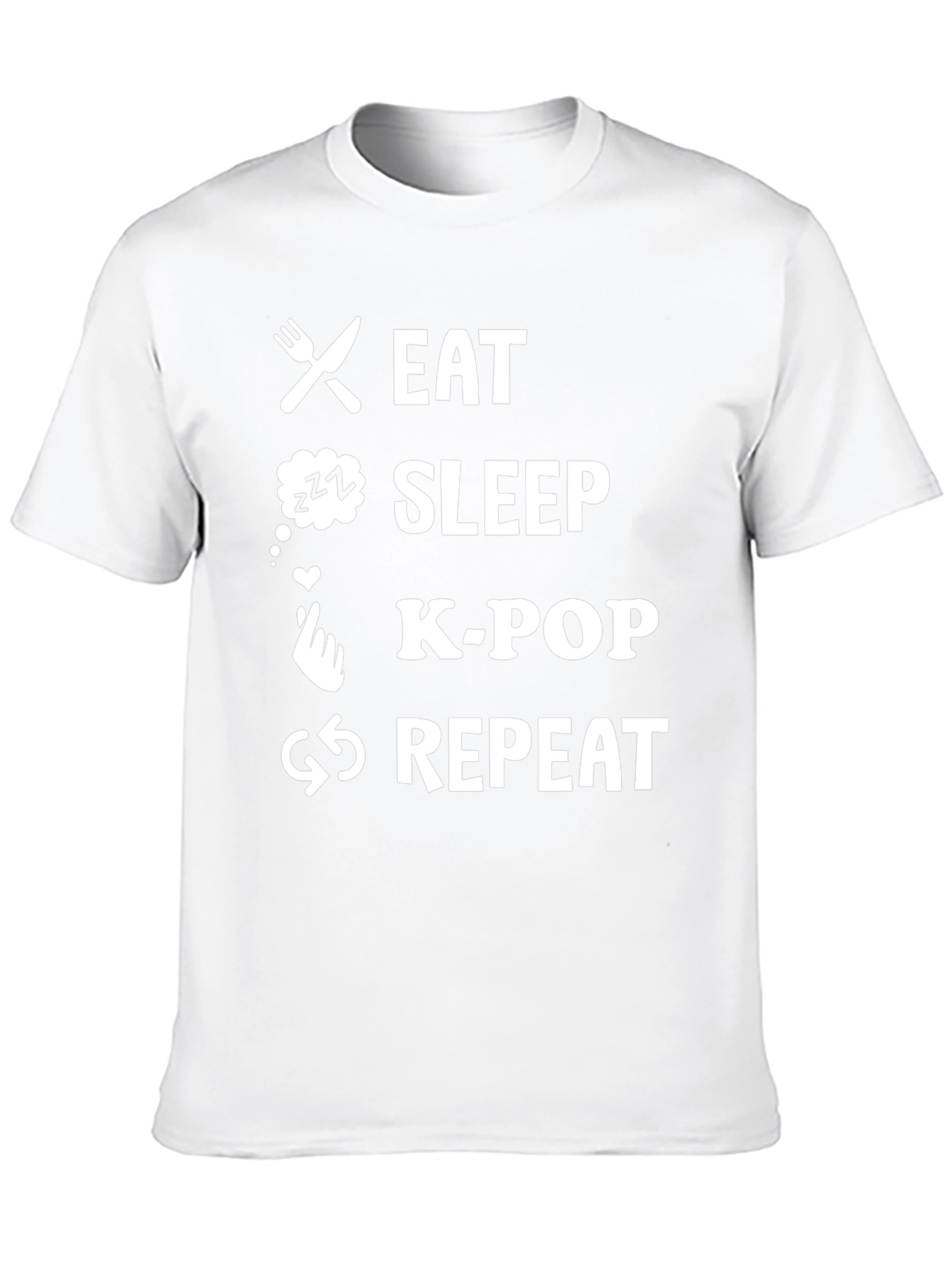 Eat Sleep K-Pop Repeat Graphic Tee