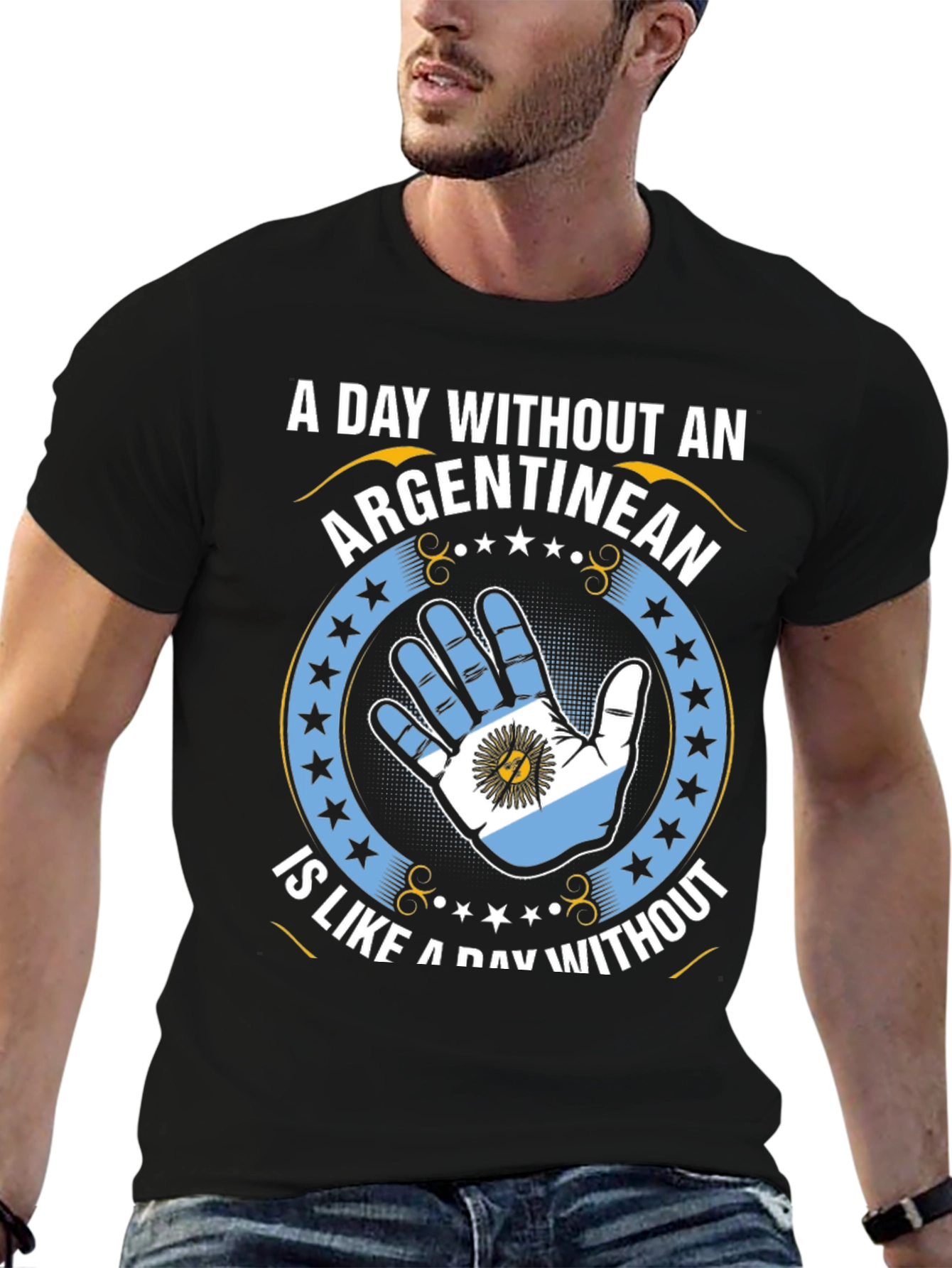 Argentinean Pride T-Shirt - Hand Flag Design