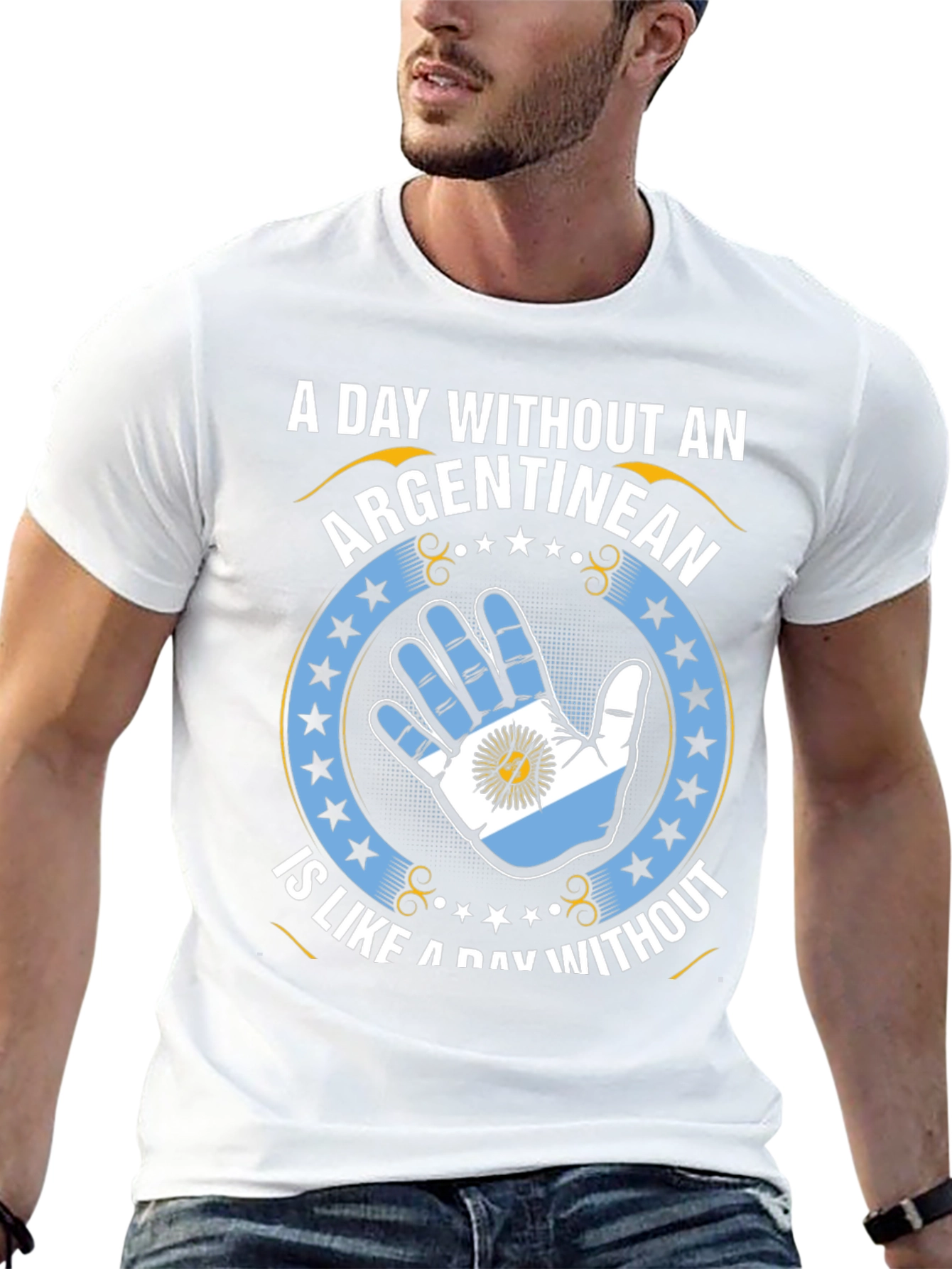 Argentinean Pride T-Shirt - Hand Flag Design