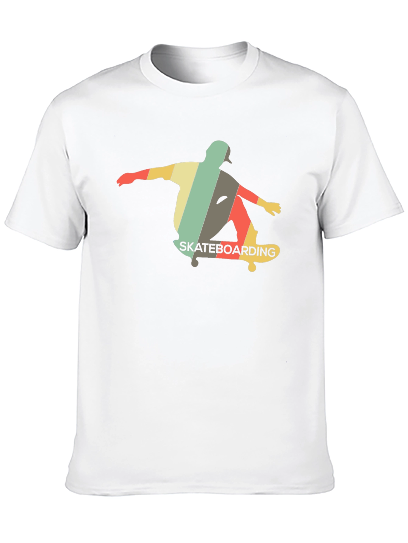 Retro Skateboarder Graphic Tee - Black Cotton Shirt