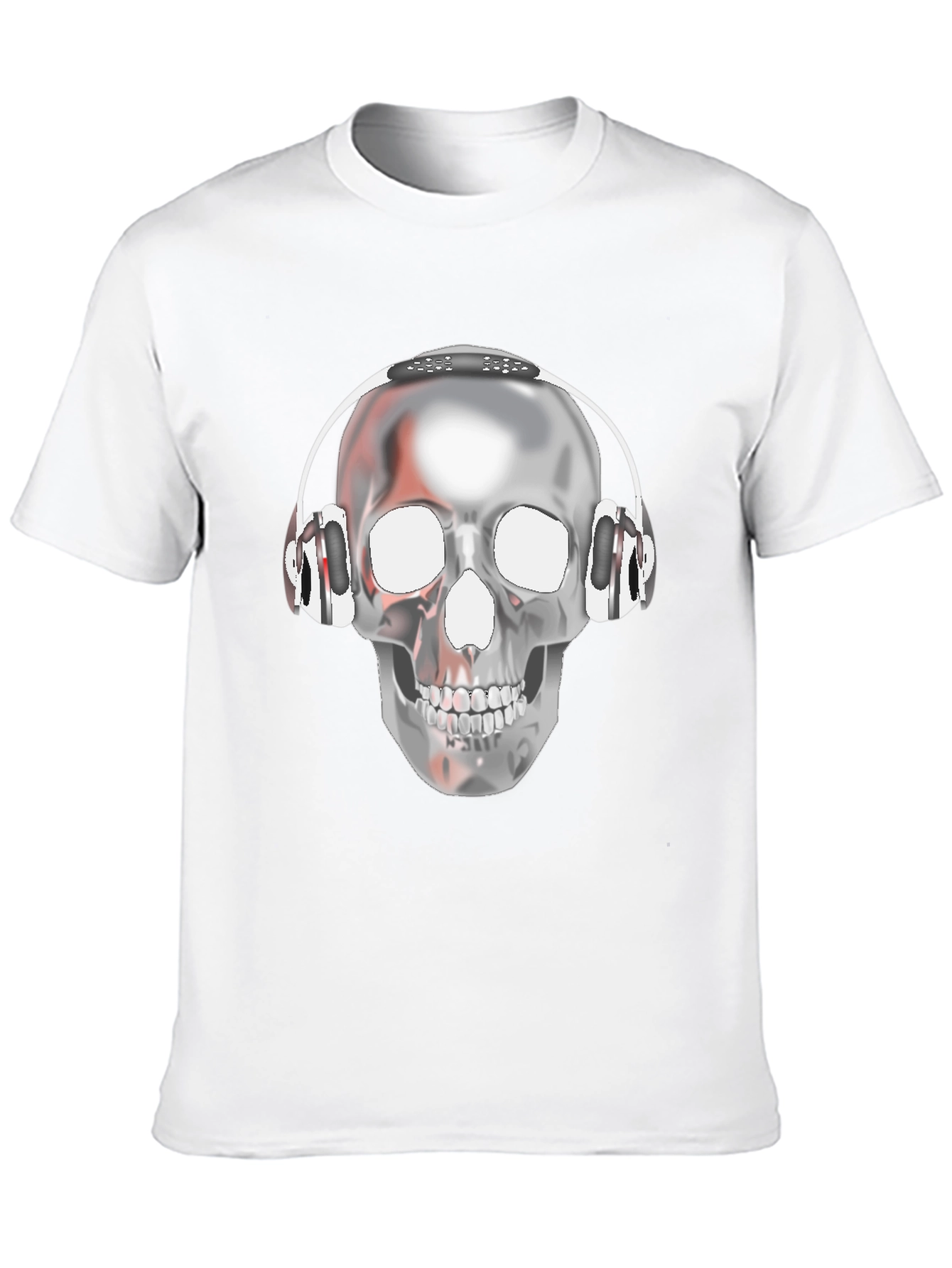 Skull with Headphones Graphic T-Shirt