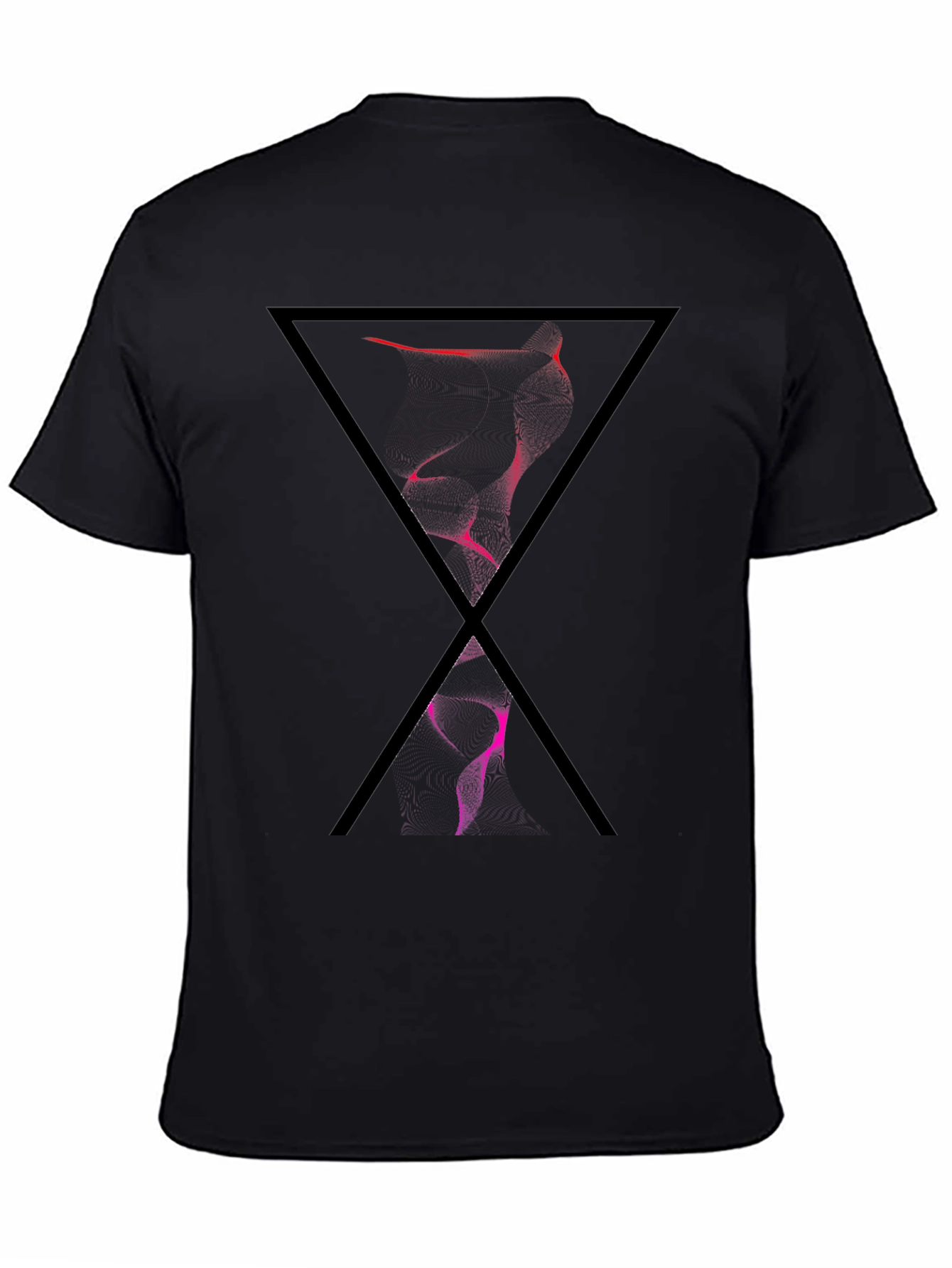 Abstract Triangle Graphic Tee - Modern Black T-Shirt