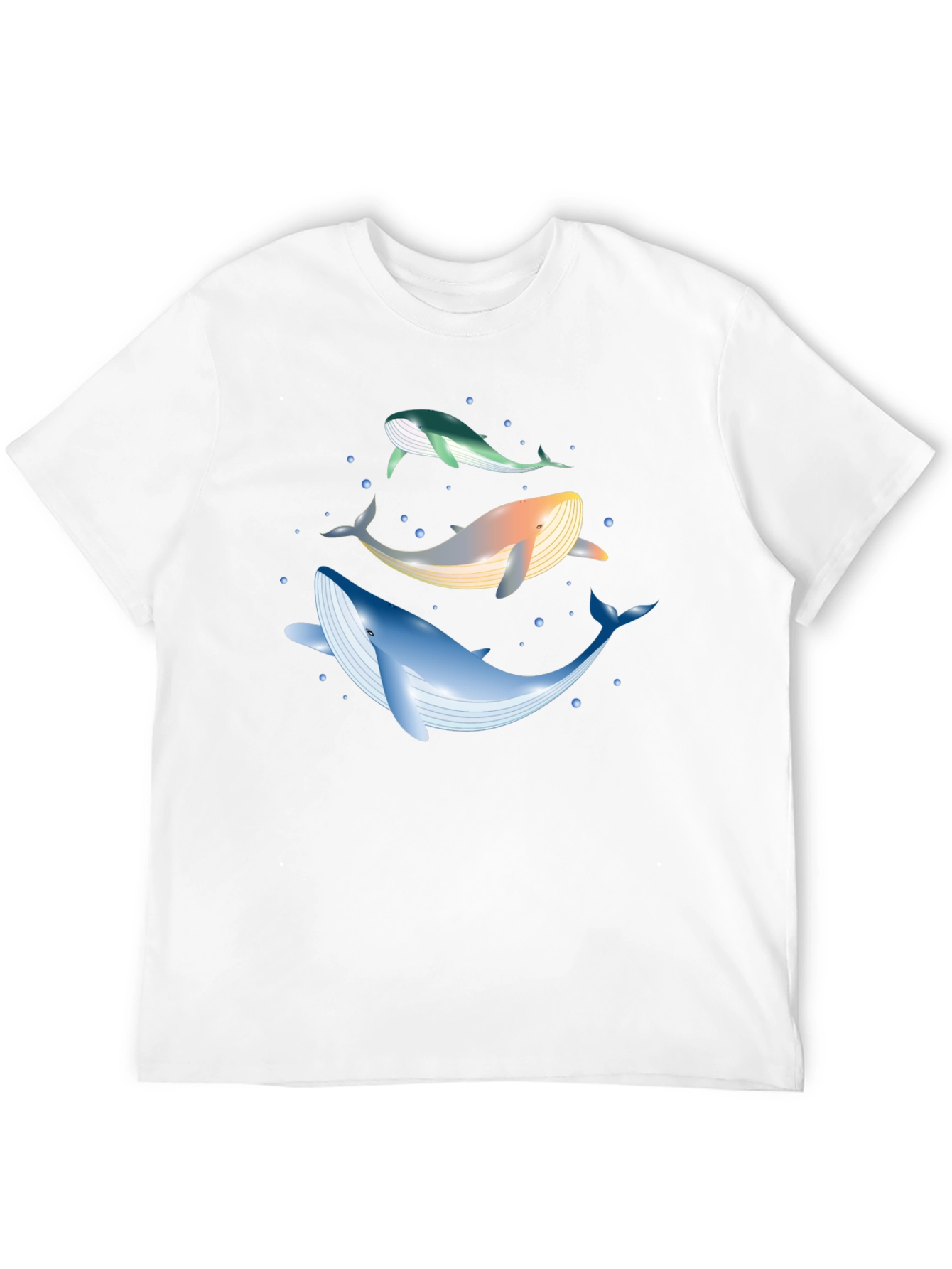 Whale Trio Graphic Tee - Black Cotton Casual Wear