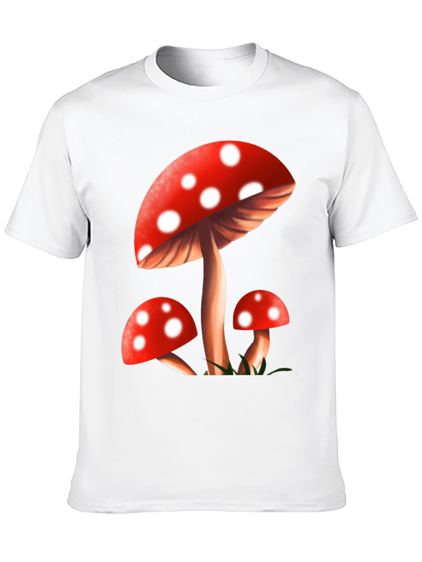Mushroom Graphic Tee - Black Cotton Blend T-Shirt