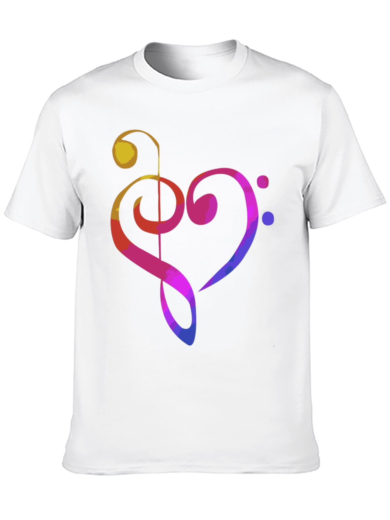 Music Heart Graphic Tee - Black Cotton T-Shirt