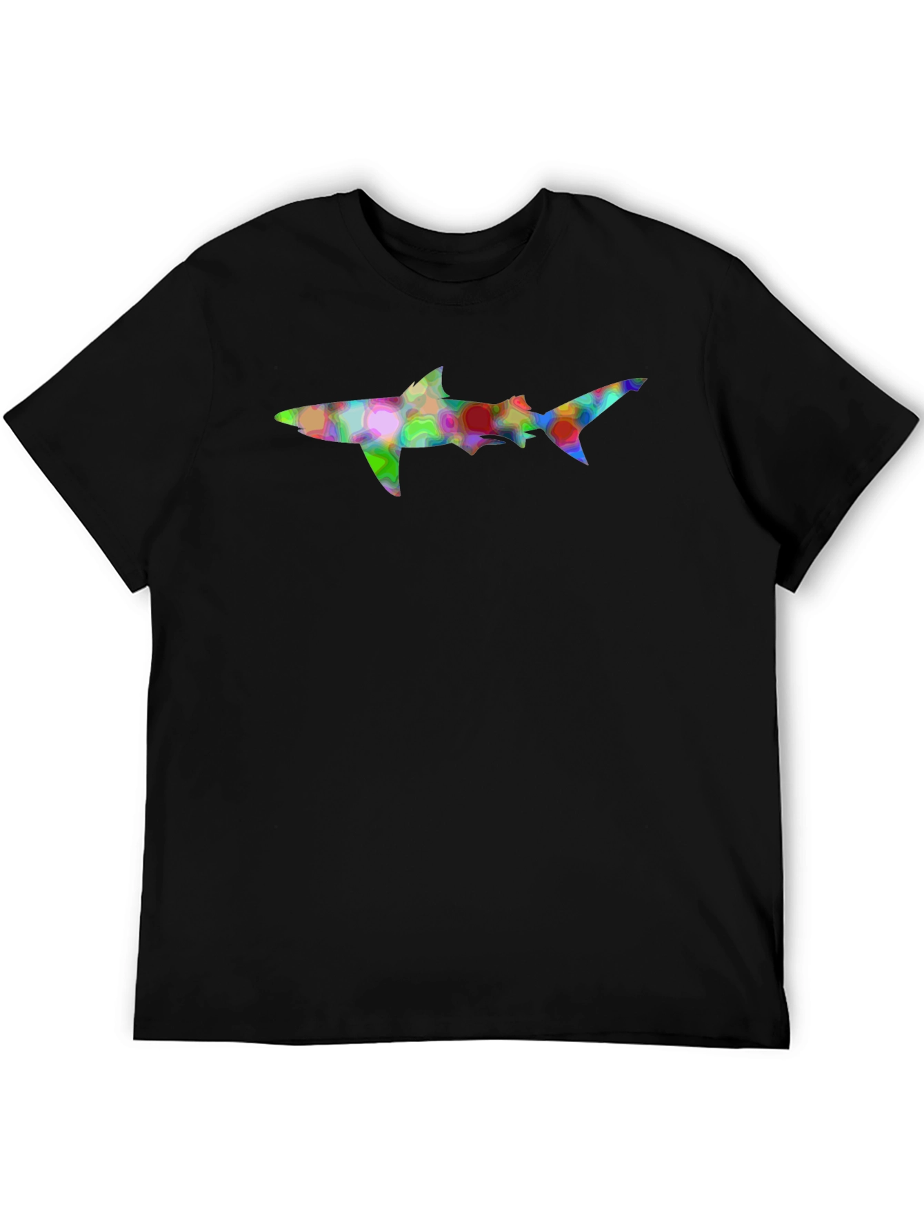 Abstract Shark Graphic Tee - Mens Black T-Shirt