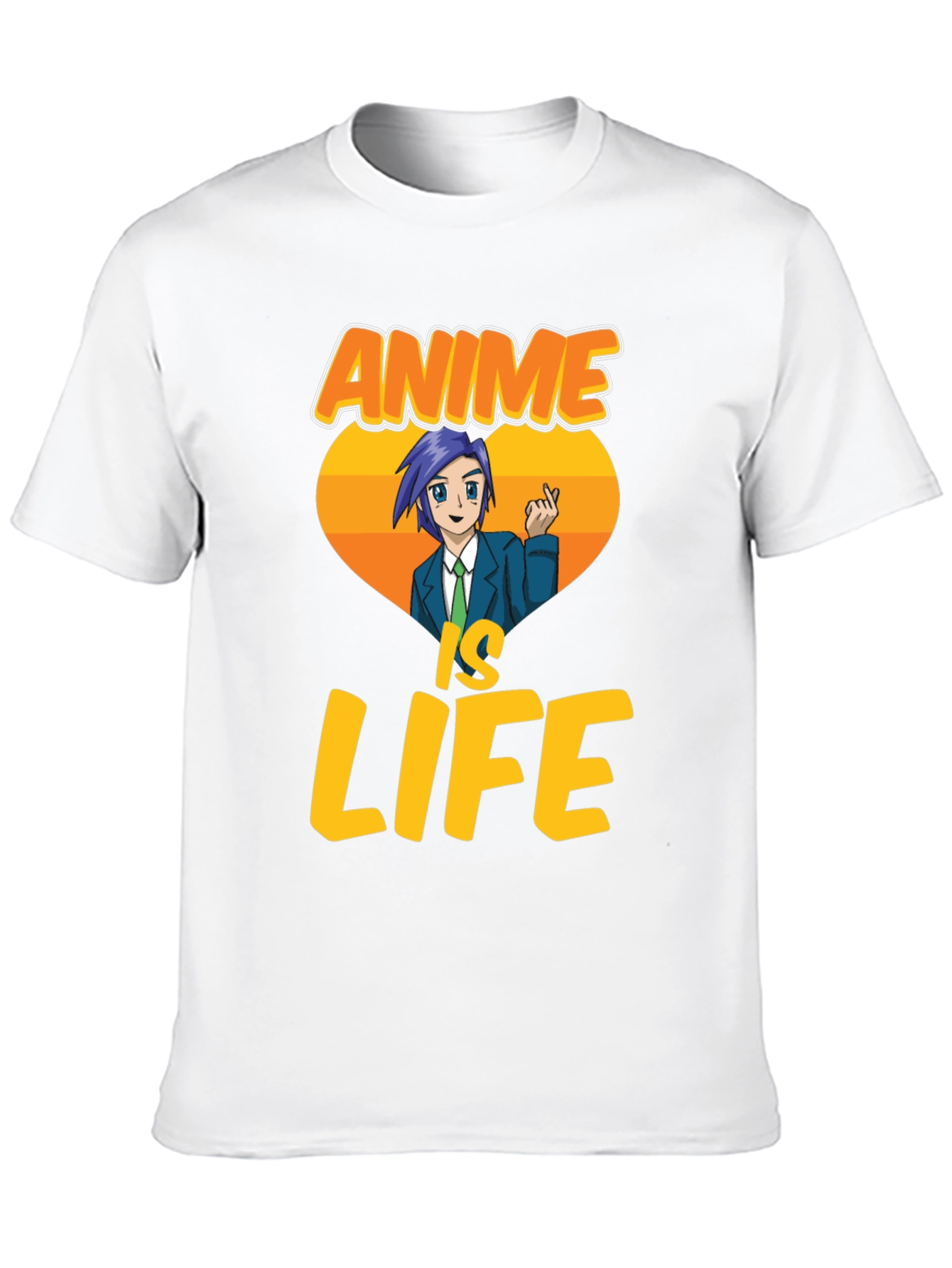Anime Is Life Graphic T-Shirt - Black