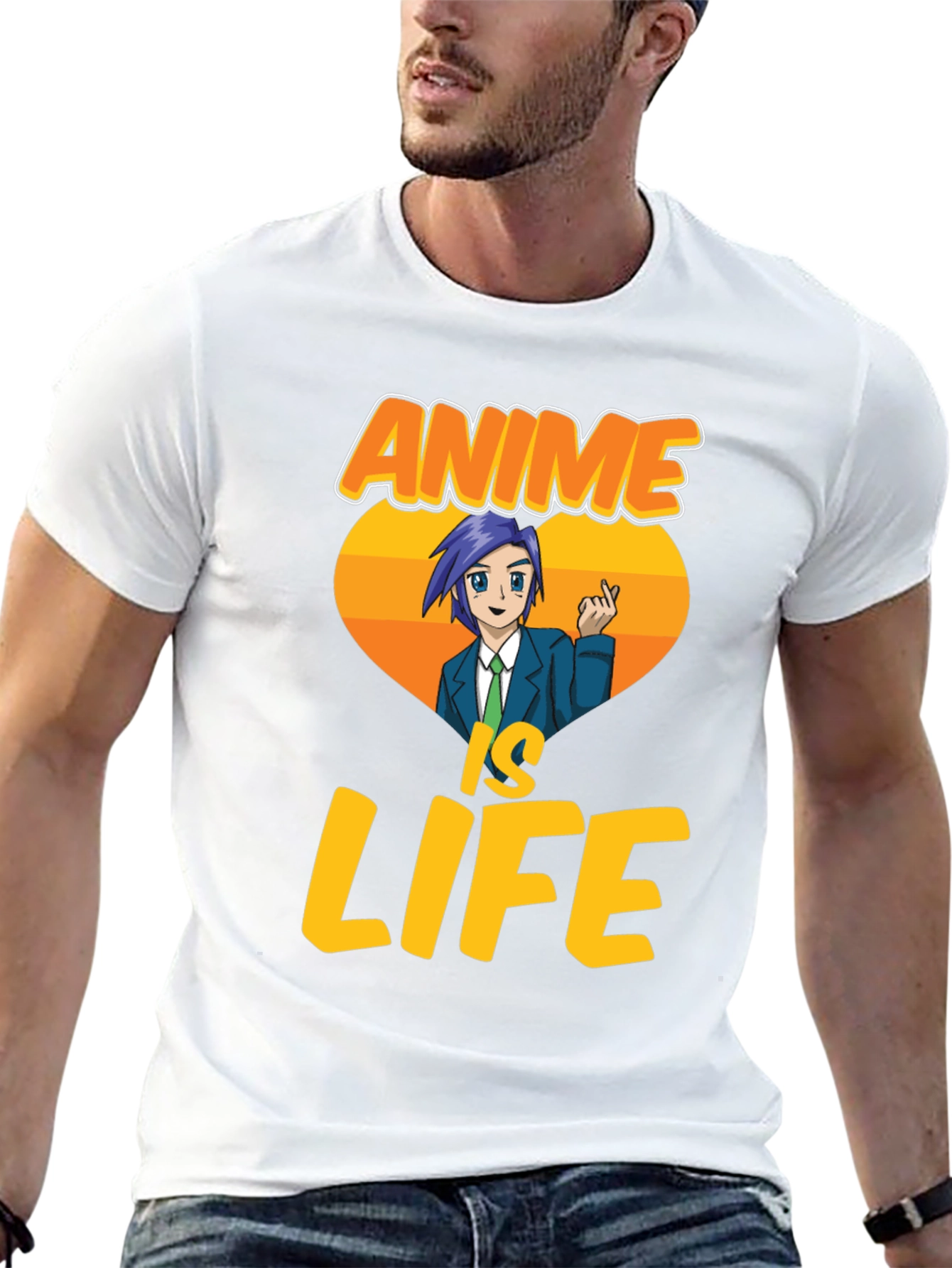 Anime Is Life Graphic T-Shirt - Black