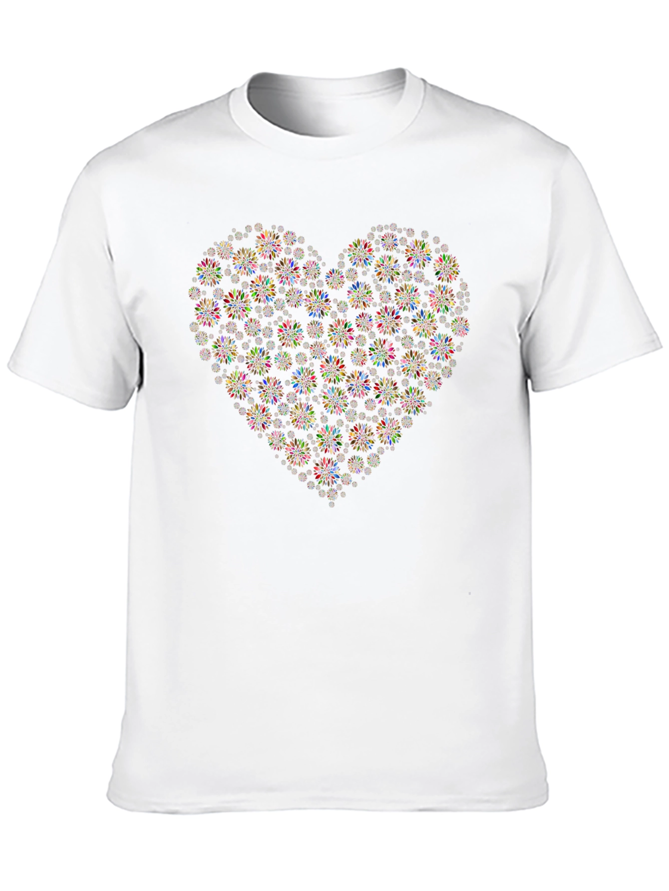 Floral Heart Graphic Tee - Black Cotton Blend