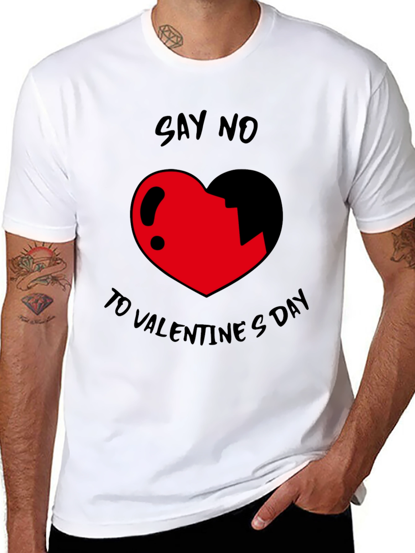 Anti-Valentines Day Graphic Tee - Say No to Love!