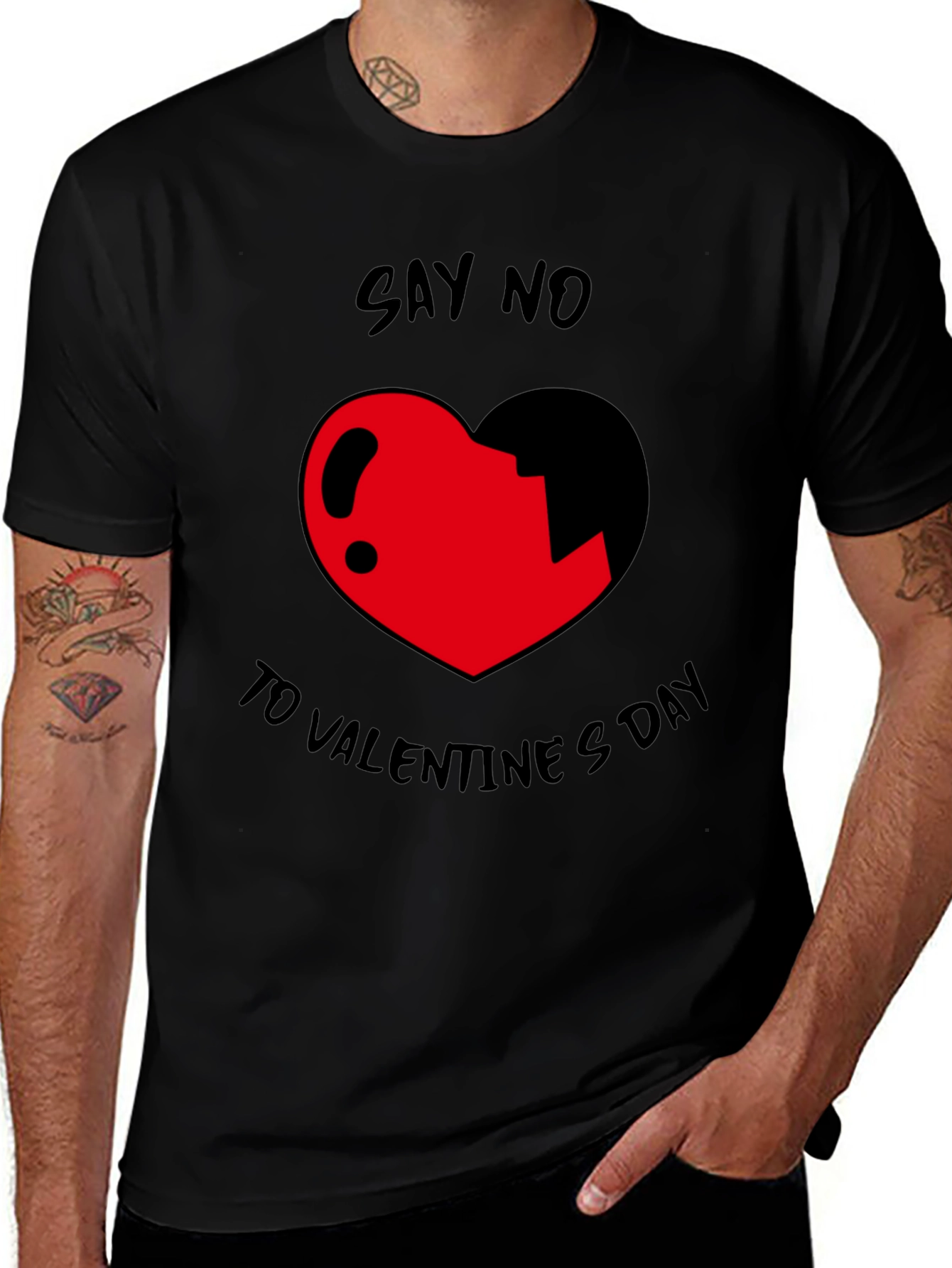 Anti-Valentines Day Graphic Tee - Say No to Love!
