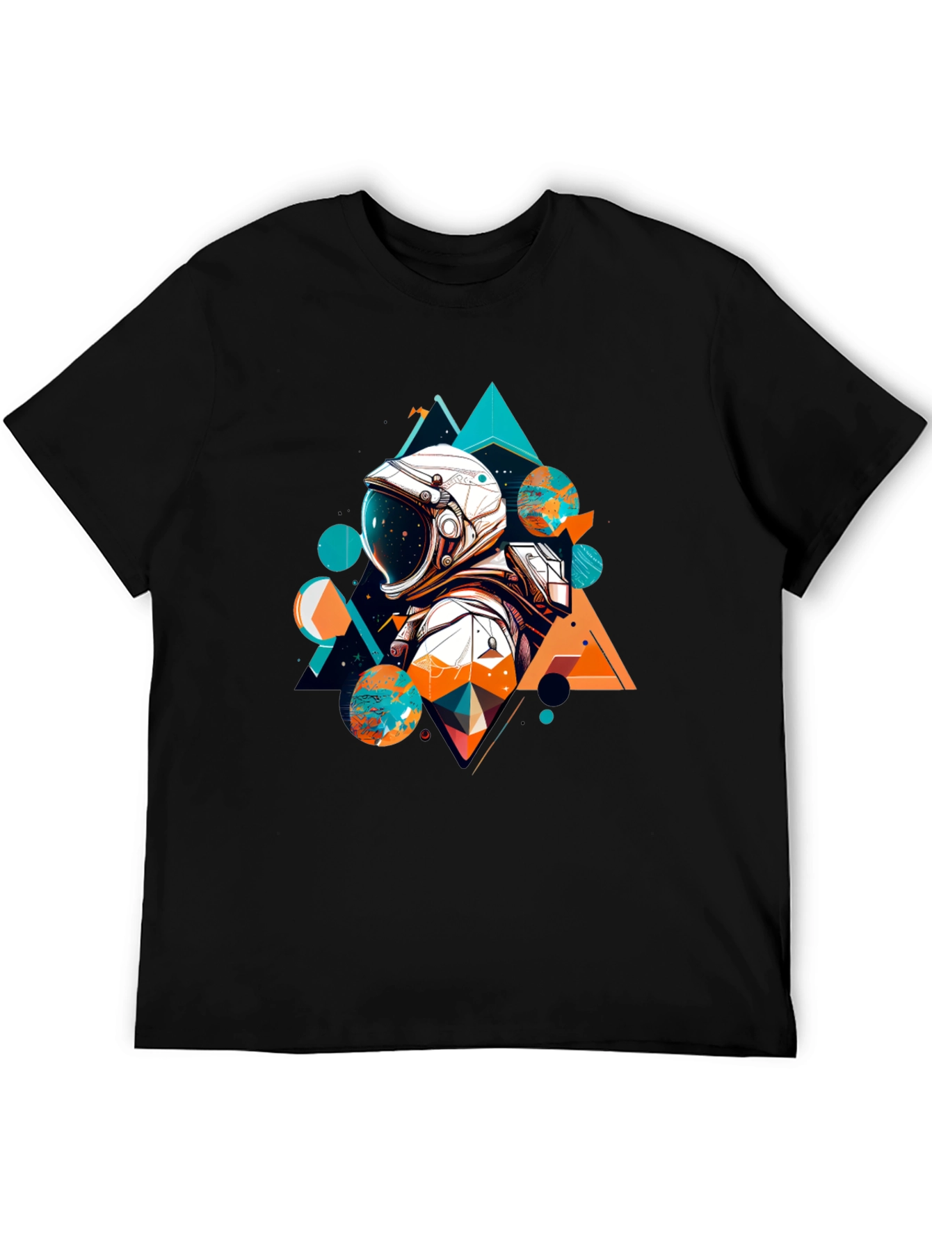 Astronaut Geometric T-Shirt - Space Graphic Tee