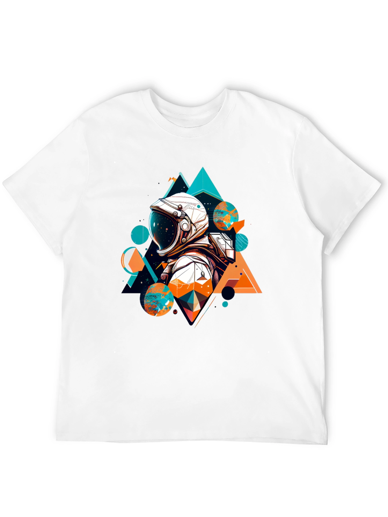 Astronaut Geometric T-Shirt - Space Graphic Tee
