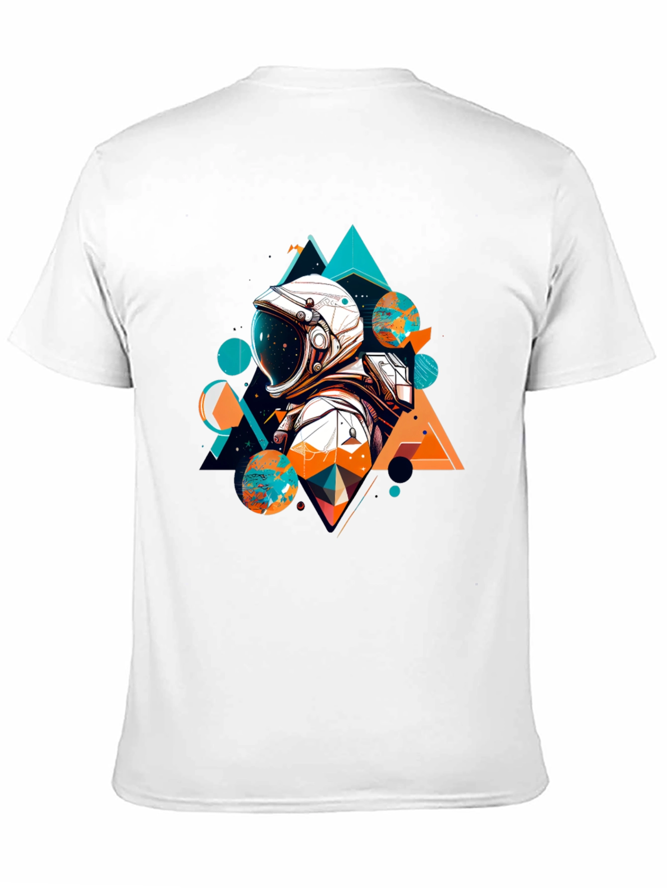 Astronaut Geometric T-Shirt - Space Graphic Tee