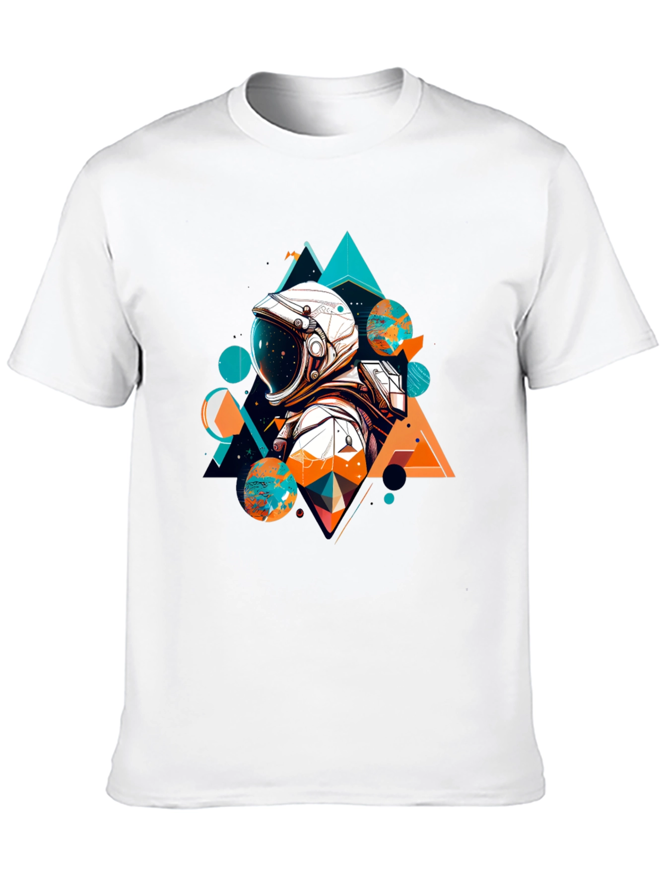 Astronaut Geometric T-Shirt - Space Graphic Tee