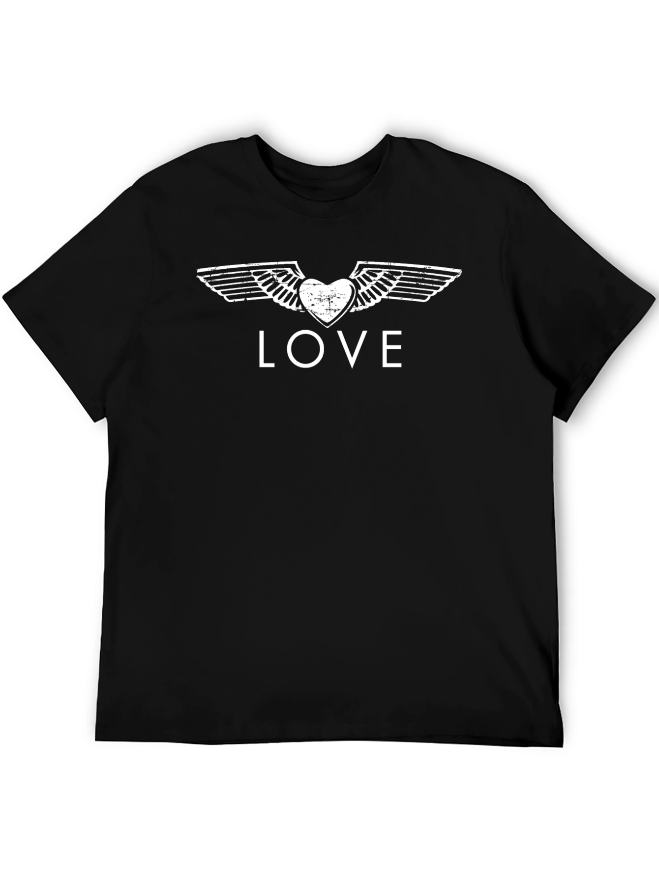 Winged Heart Love Tee - Classic Black