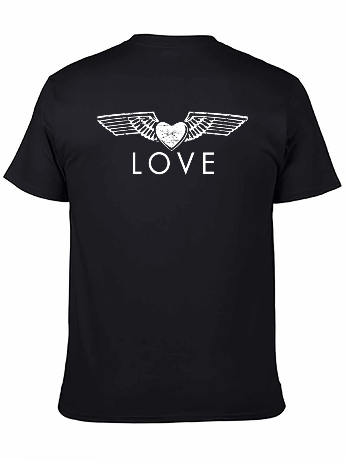 Winged Heart Love Tee - Classic Black
