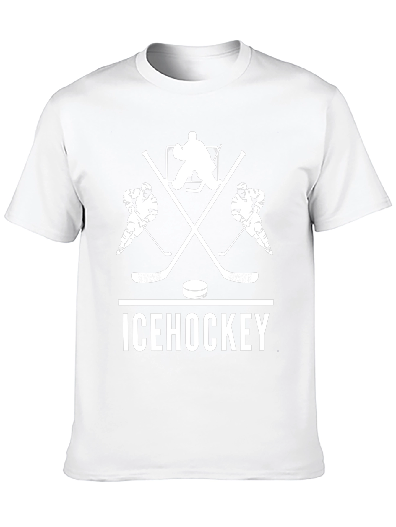 Ice Hockey Graphic Tee - Black Cotton T-Shirt