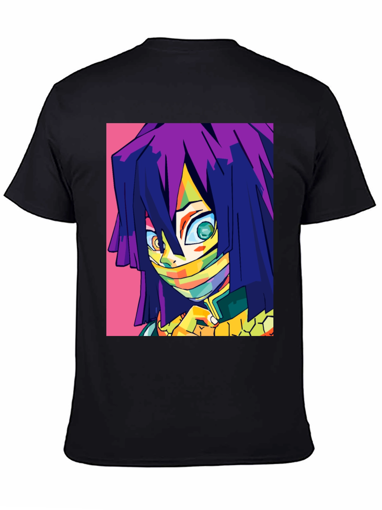 Anime Character Graphic Print Black T-Shirt