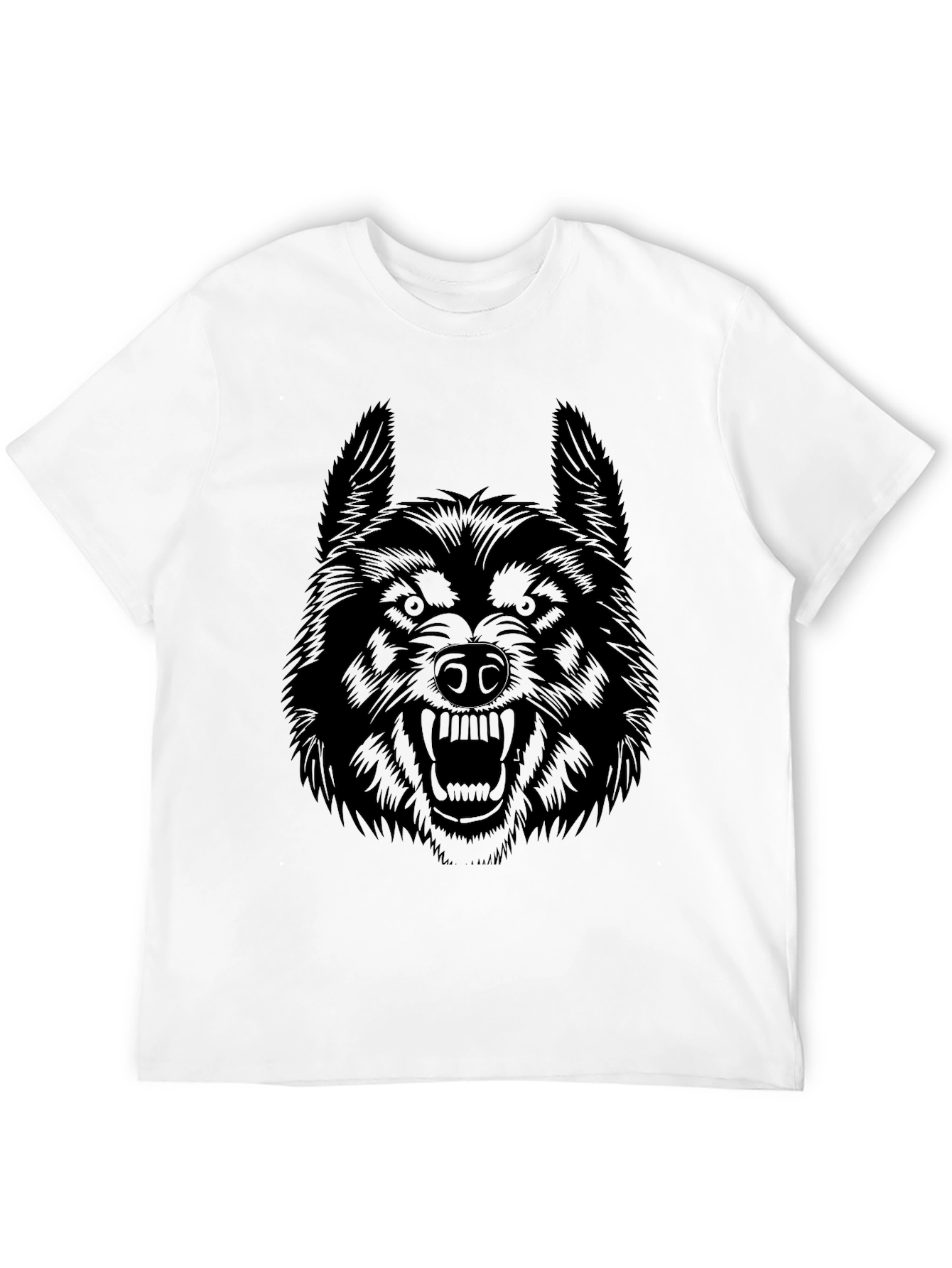Wolf Graphic Print Black T-Shirt