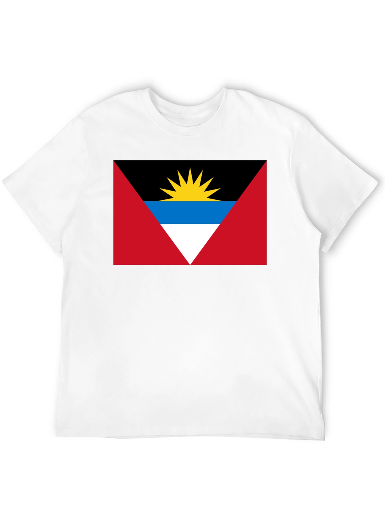 Antigua and Barbuda Flag Graphic T-Shirt - Black