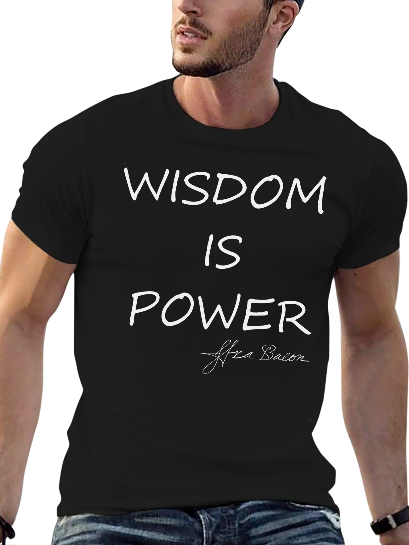 Wisdom Is Power Tee - Classic Black Shirt