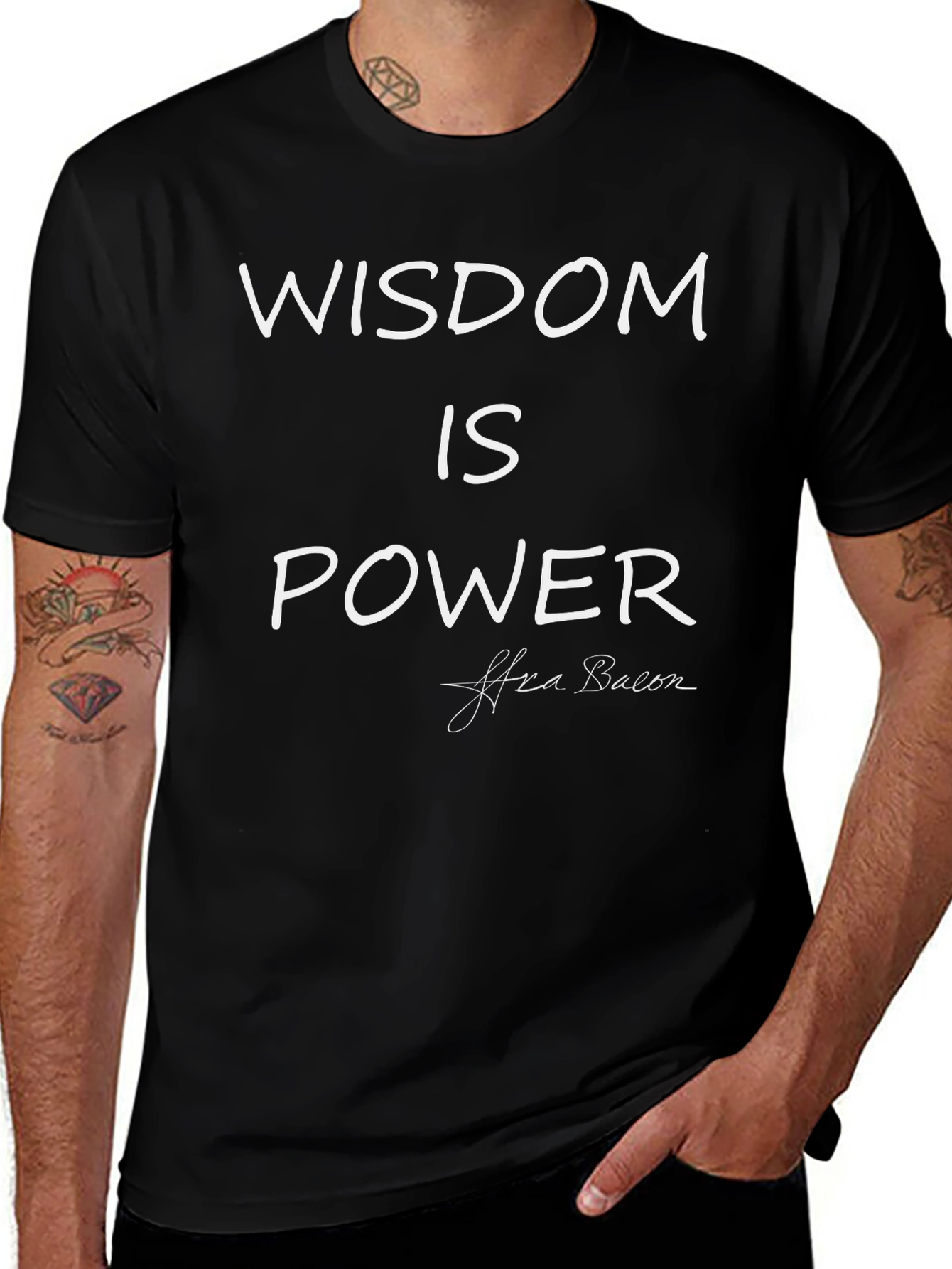 Wisdom Is Power Tee - Classic Black Shirt