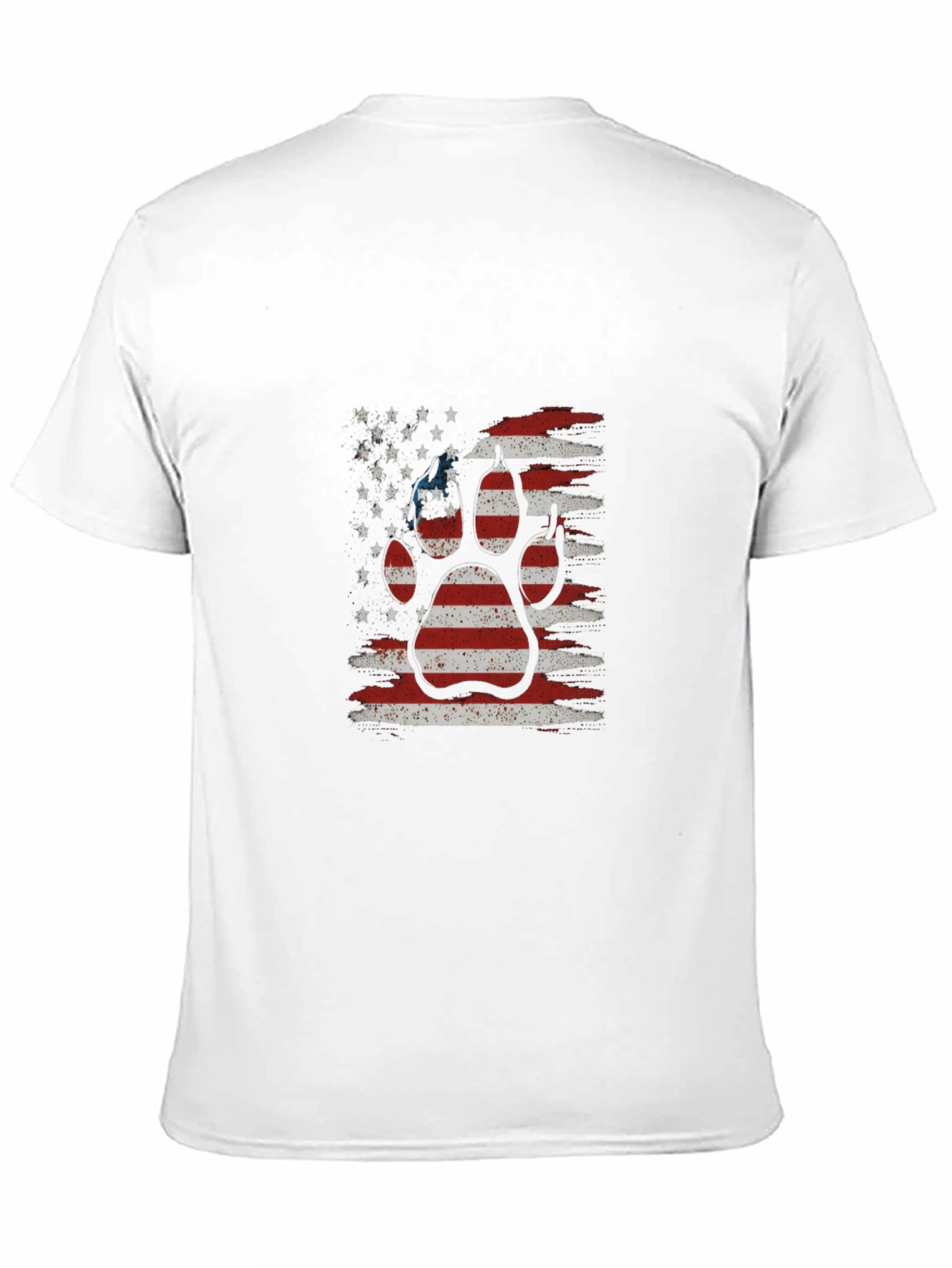 American Flag Dog Paw Print Graphic T-Shirt