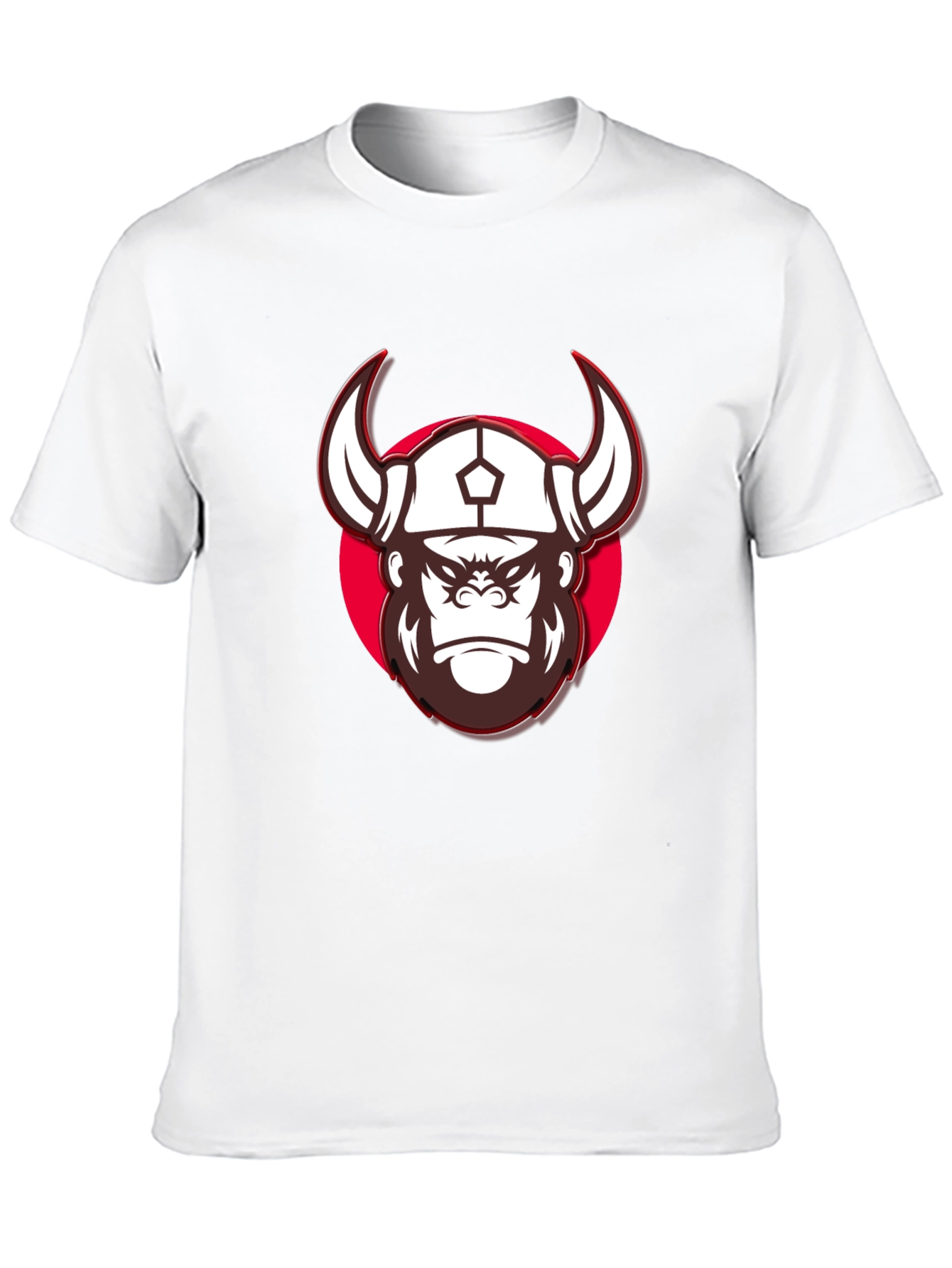 Viking Gorilla Graphic Print Black T-Shirt