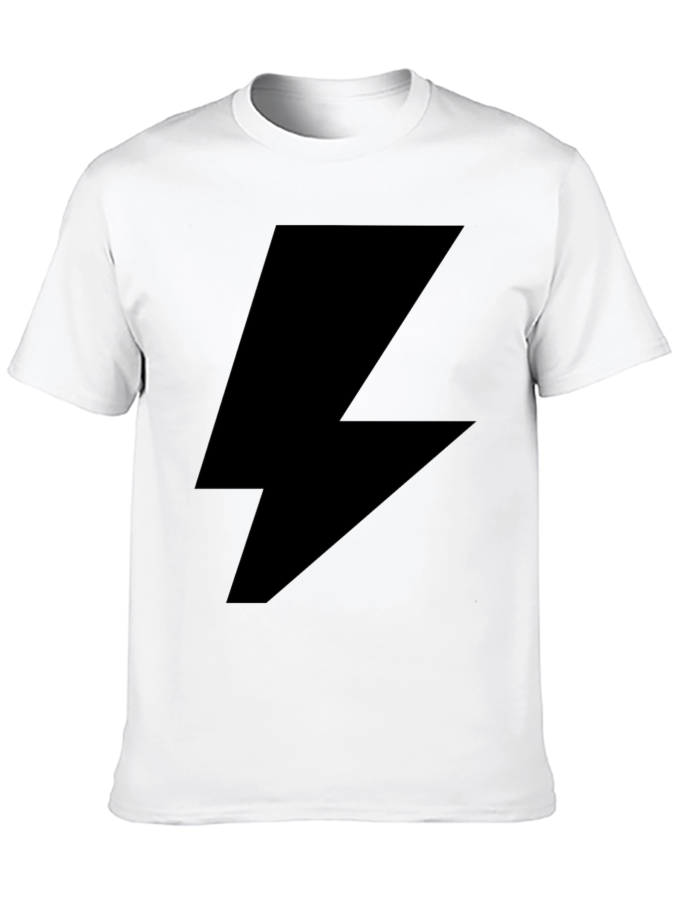 Lightning Bolt Graphic Tee - Black Cotton T-Shirt