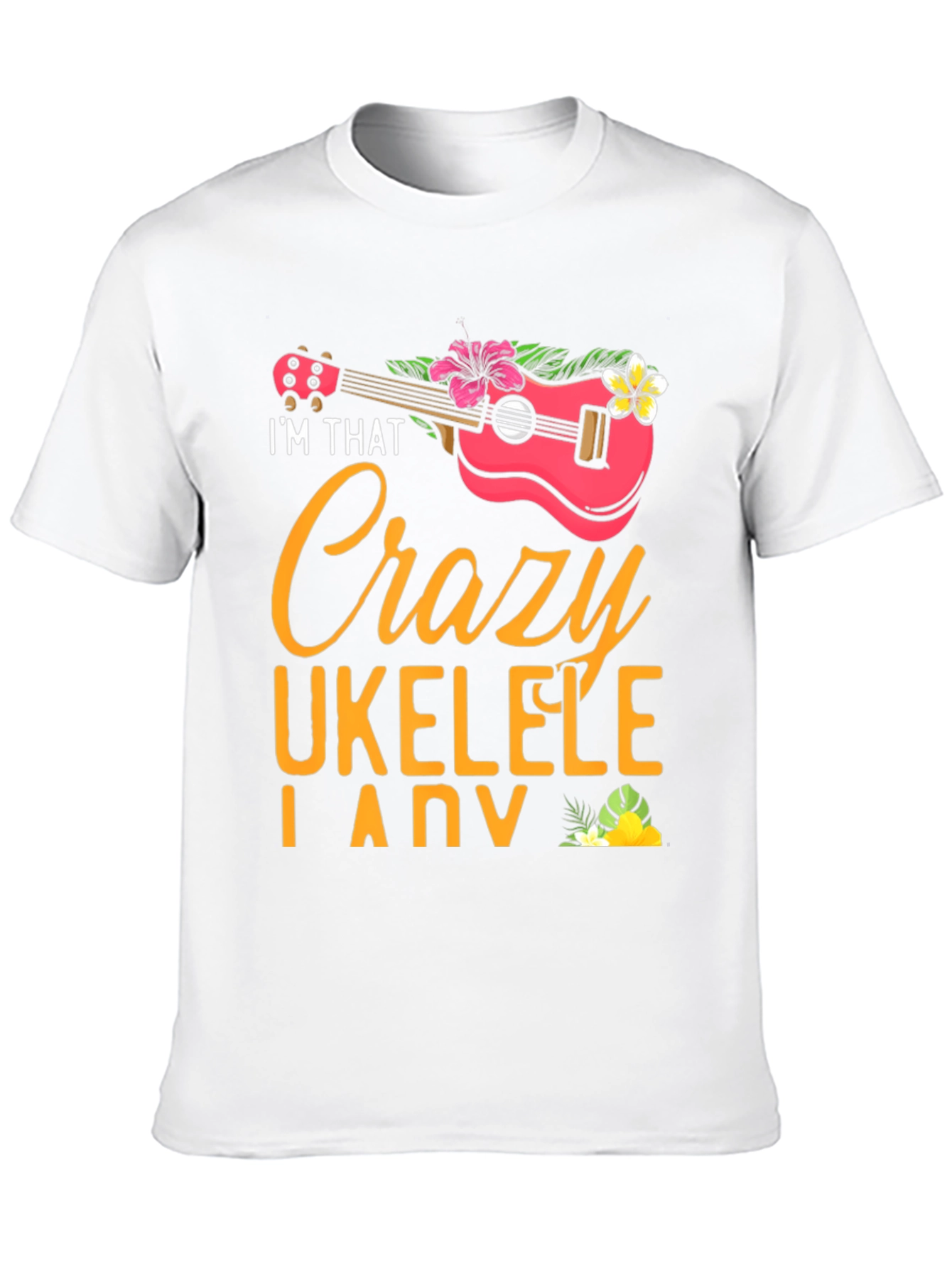 Crazy Ukulele Lady Graphic T-Shirt