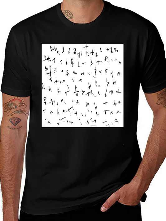 Abstract Graphic Print Black T-Shirt