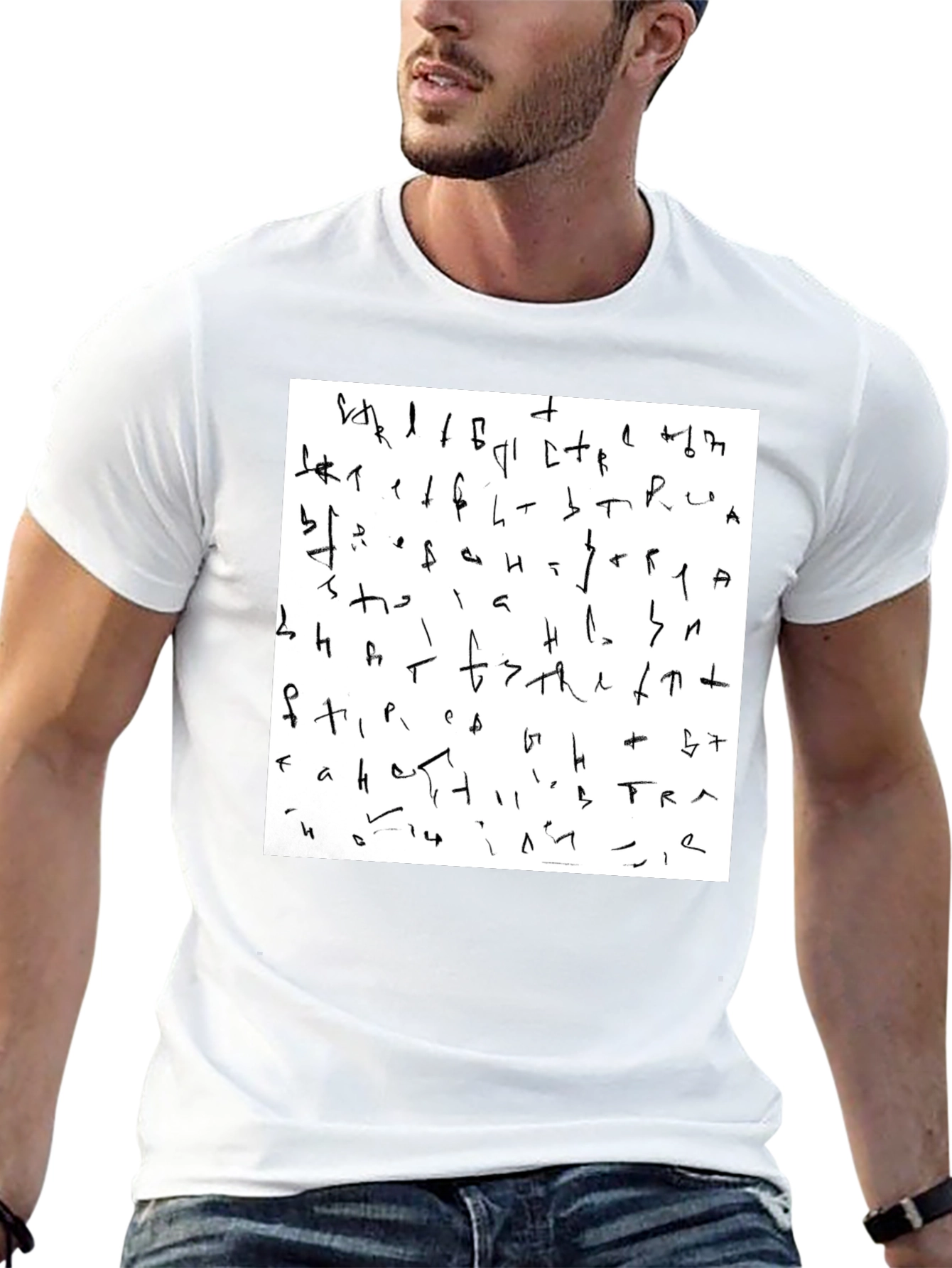 Abstract Graphic Print Black T-Shirt