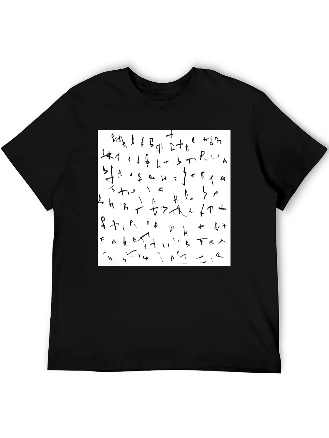 Abstract Graphic Print Black T-Shirt