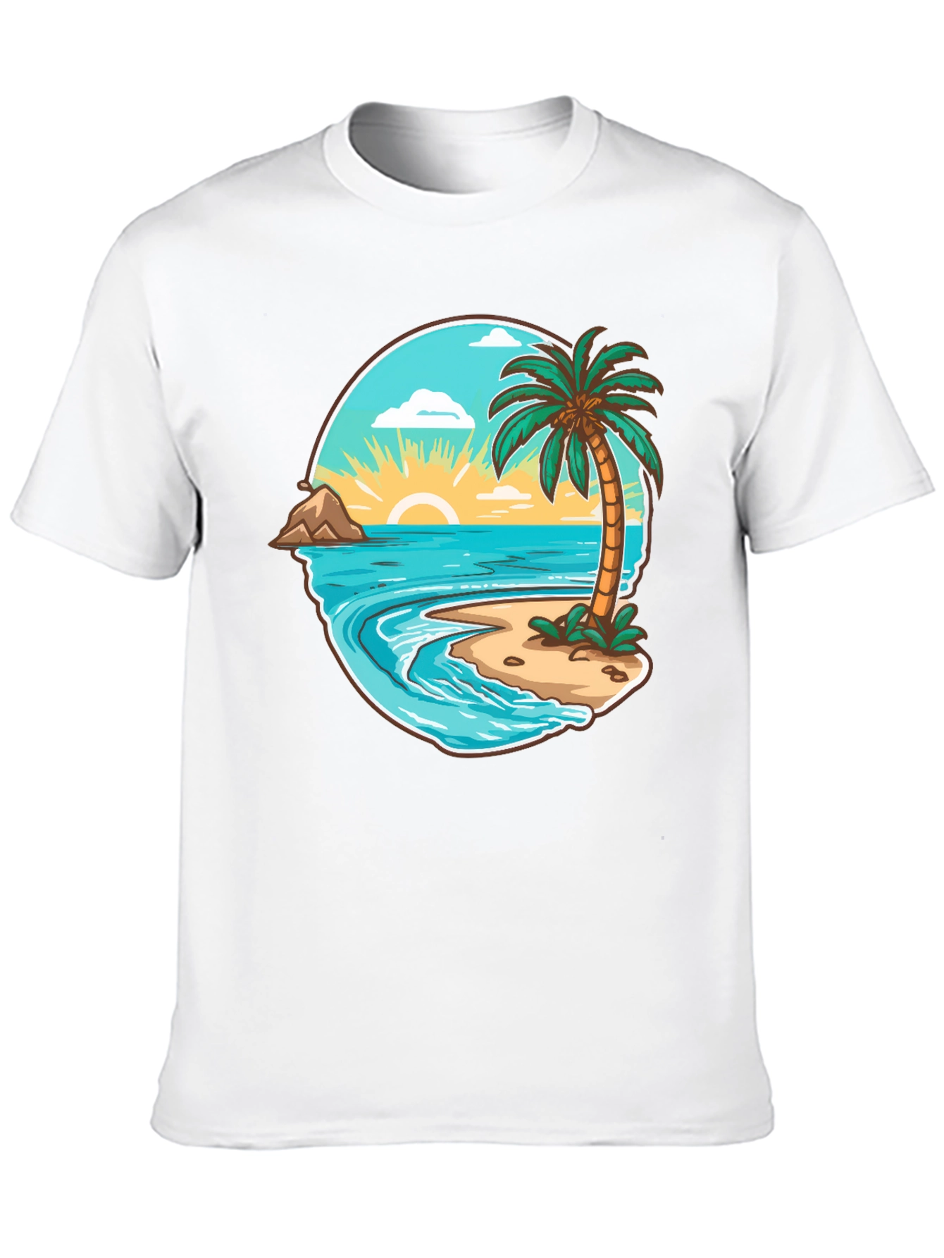 Tropical Beach Graphic T-Shirt - Vacation Vibes