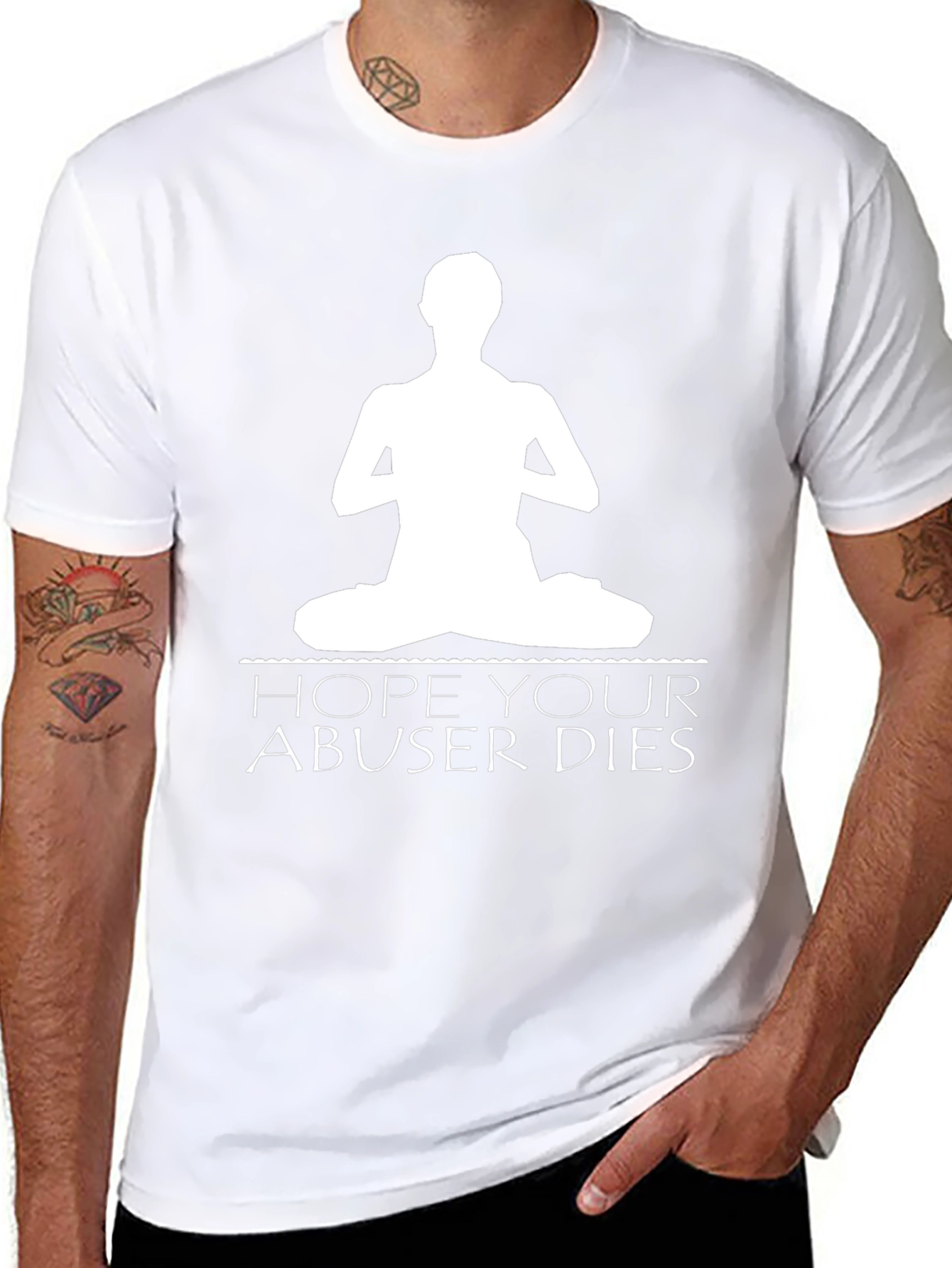 Yoga Hope Your Abuser Dies Black T-Shirt