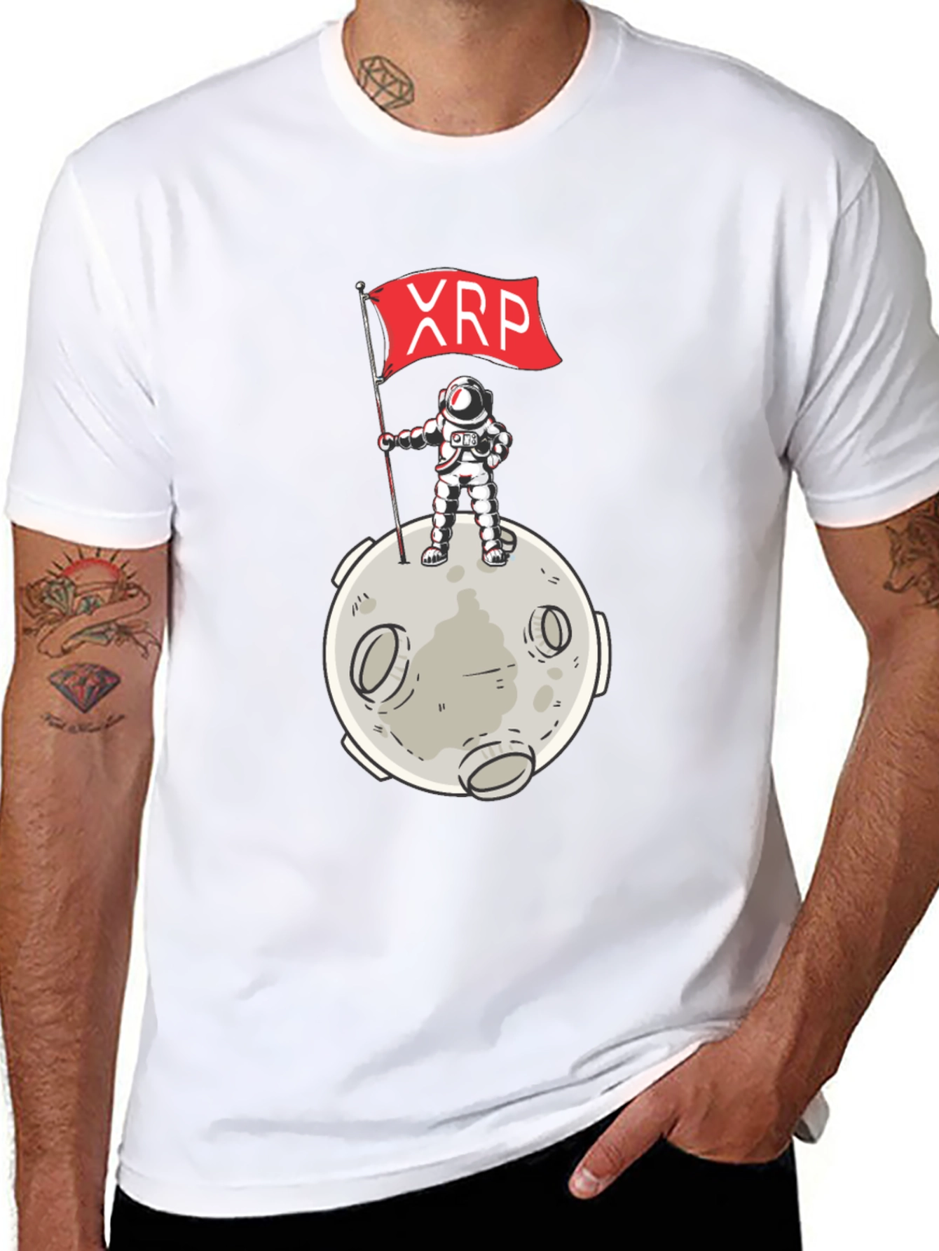 XRP Moon Landing T-Shirt - Crypto Astronaut