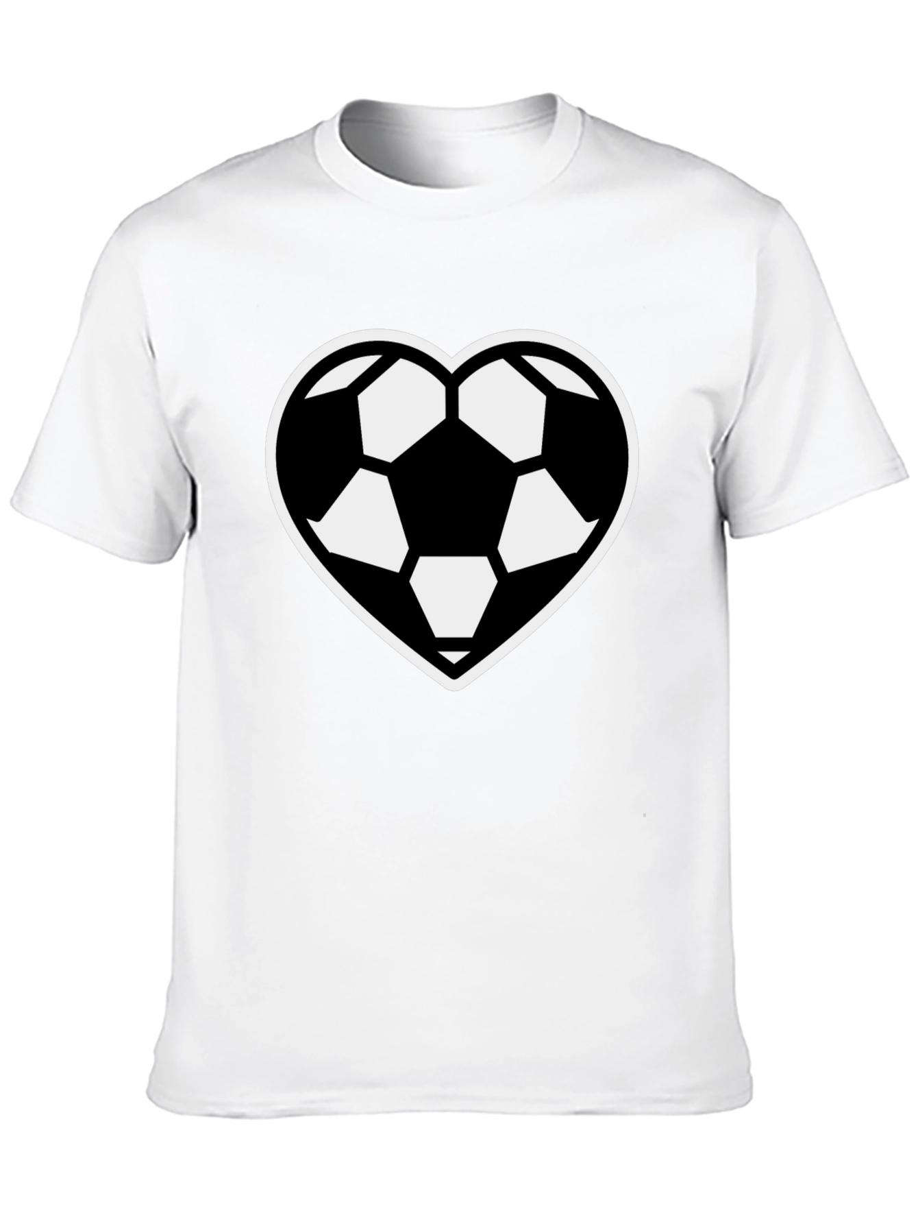 Soccer Heart T-Shirt - Black Sporty Casual